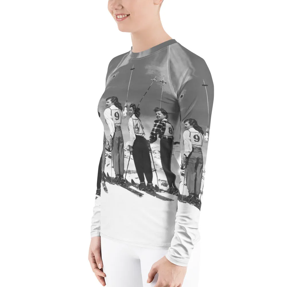 1948 Racers Gray Women's Fitted Long Sleeve Top
