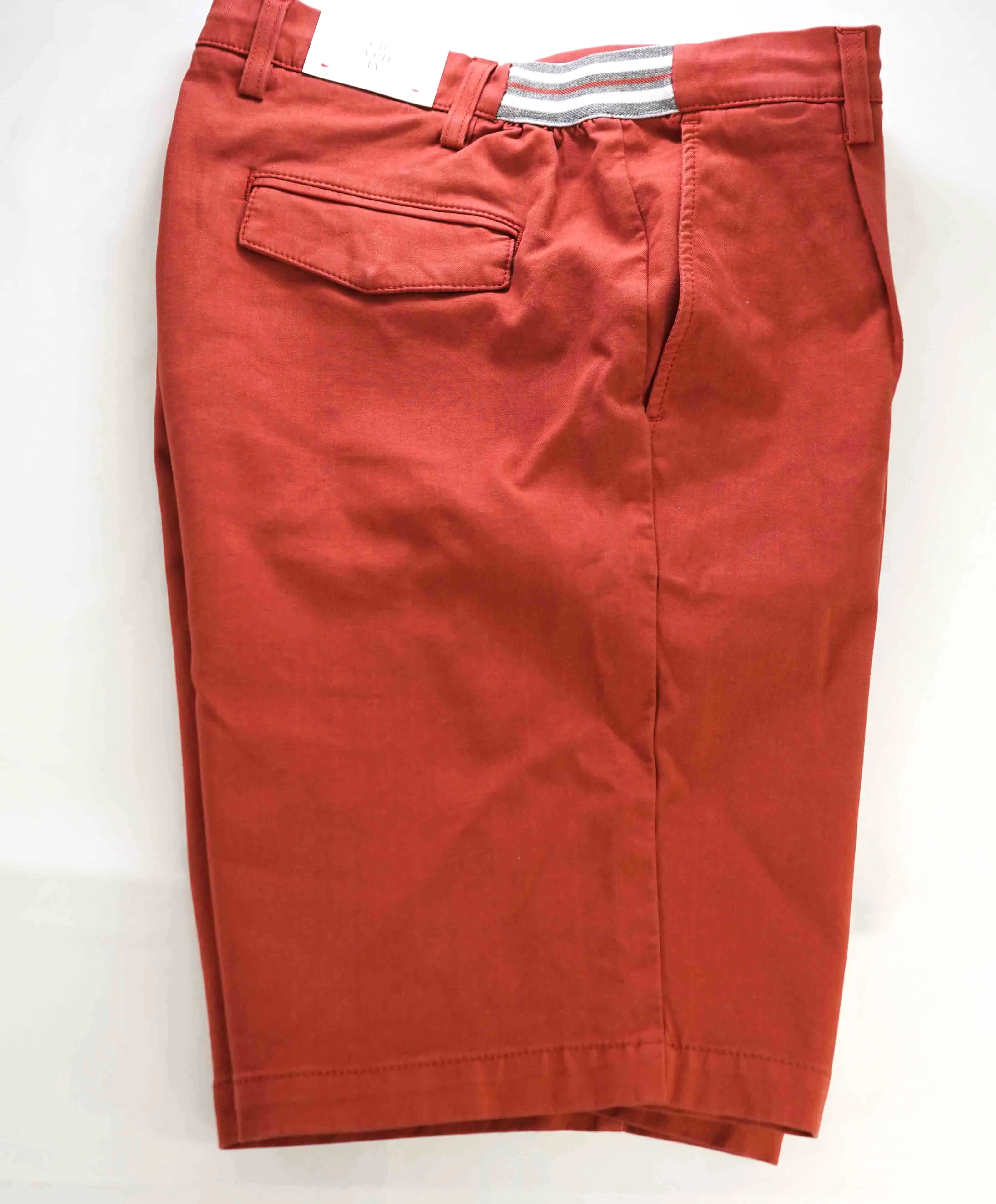 $295 ELEVENTY - COTTON BERMUDA Ochre Red Straight Chino Shorts Pants  - 36W