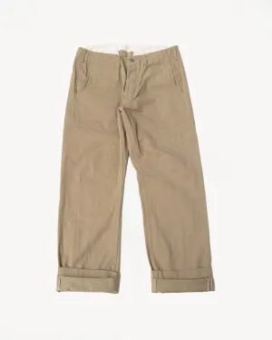 737-SVC-KHB - 9.5oz Selvedge Chino Trouser Khaki - Relaxed Straight