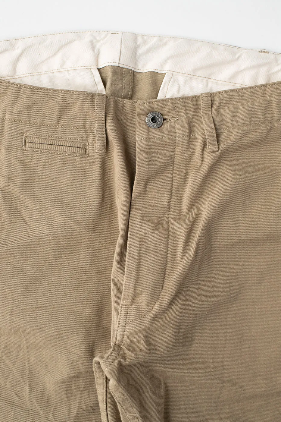 737-SVC-KHB - 9.5oz Selvedge Chino Trouser Khaki - Relaxed Straight