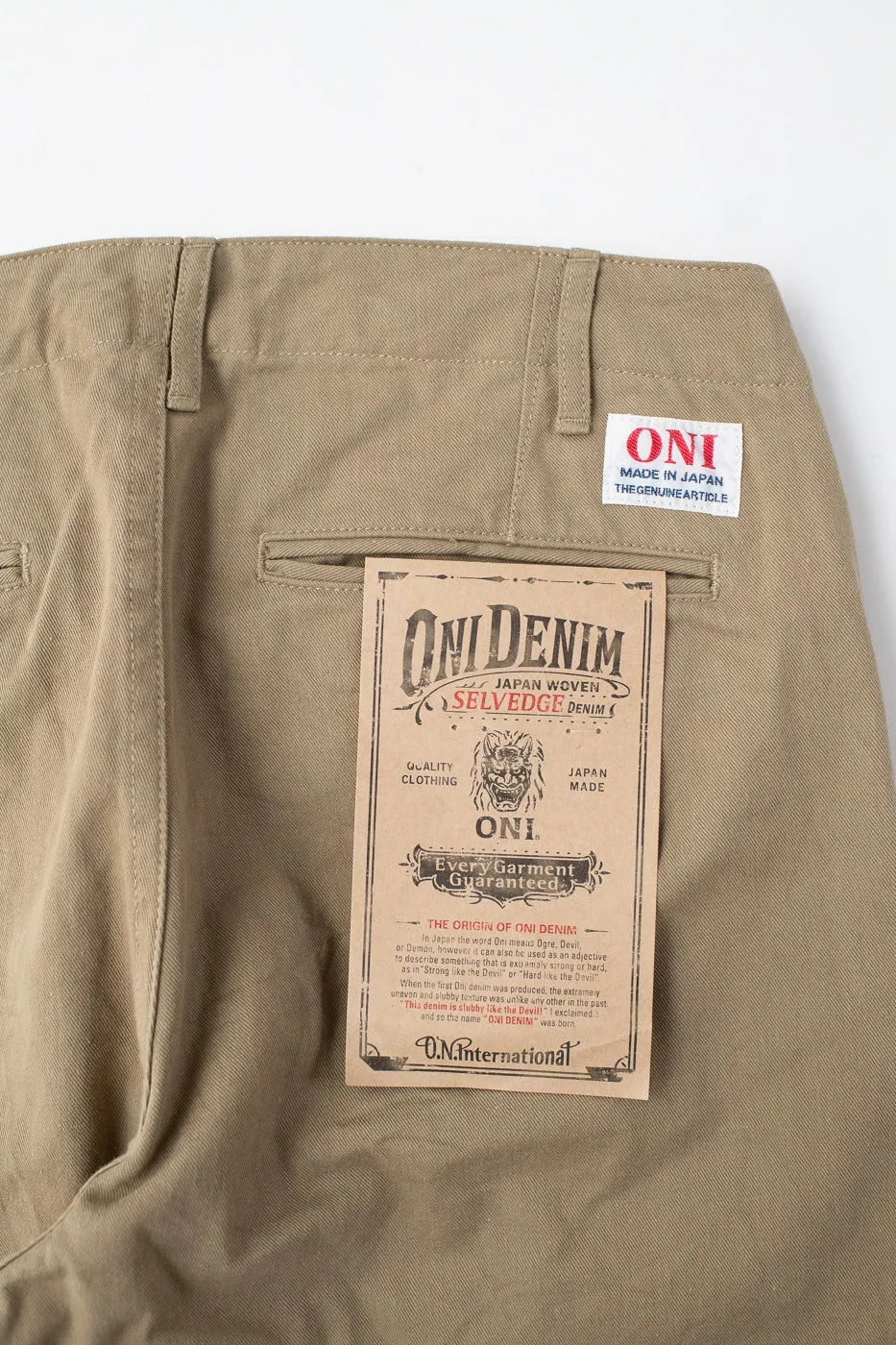 737-SVC-KHB - 9.5oz Selvedge Chino Trouser Khaki - Relaxed Straight