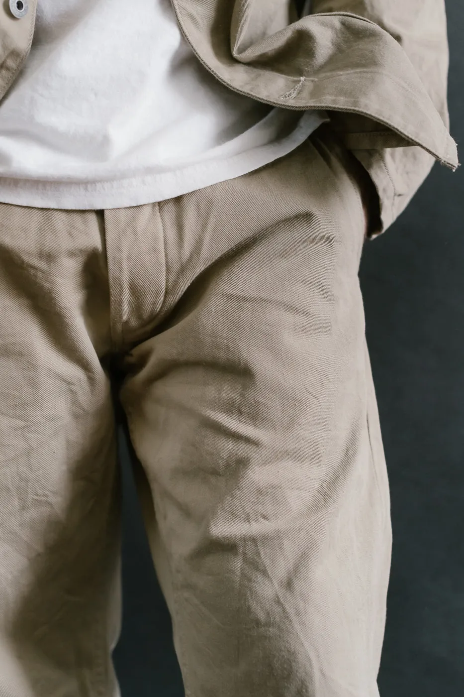 737-SVC-KHB - 9.5oz Selvedge Chino Trouser Khaki - Relaxed Straight