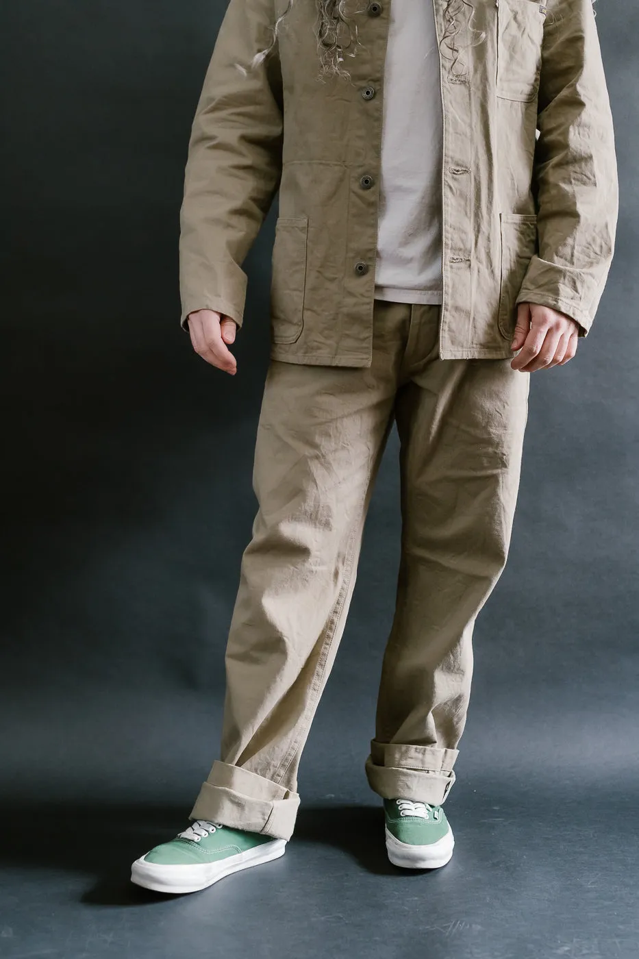 737-SVC-KHB - 9.5oz Selvedge Chino Trouser Khaki - Relaxed Straight
