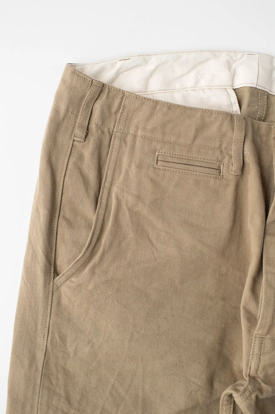 737-SVC-KHB - 9.5oz Selvedge Chino Trouser Khaki - Relaxed Straight