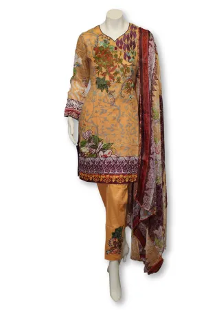 A34 Pakistani Indian Fine Design 3 Pcs Embroidered  Lawn Suit