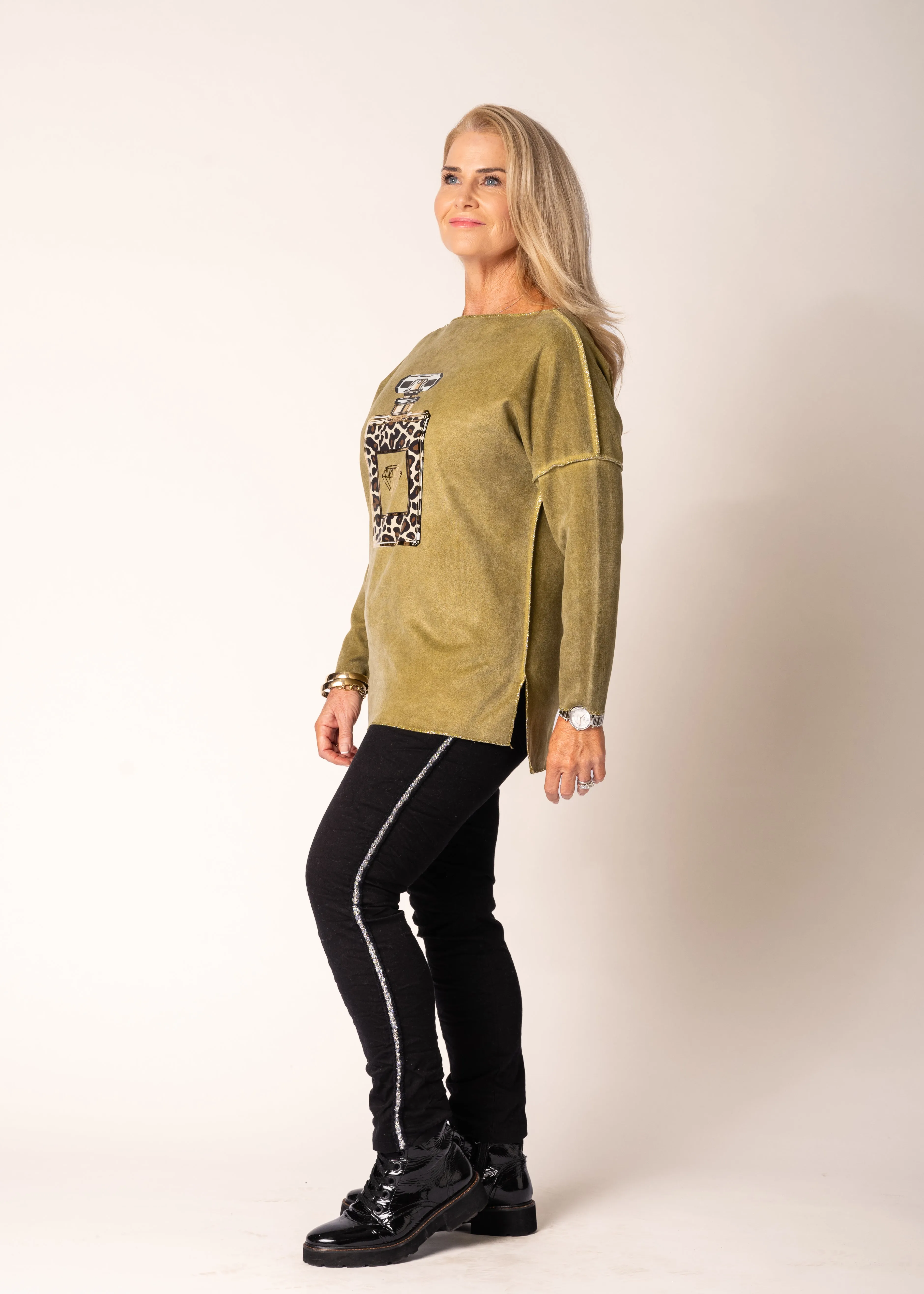Alinda Top in Green Olive