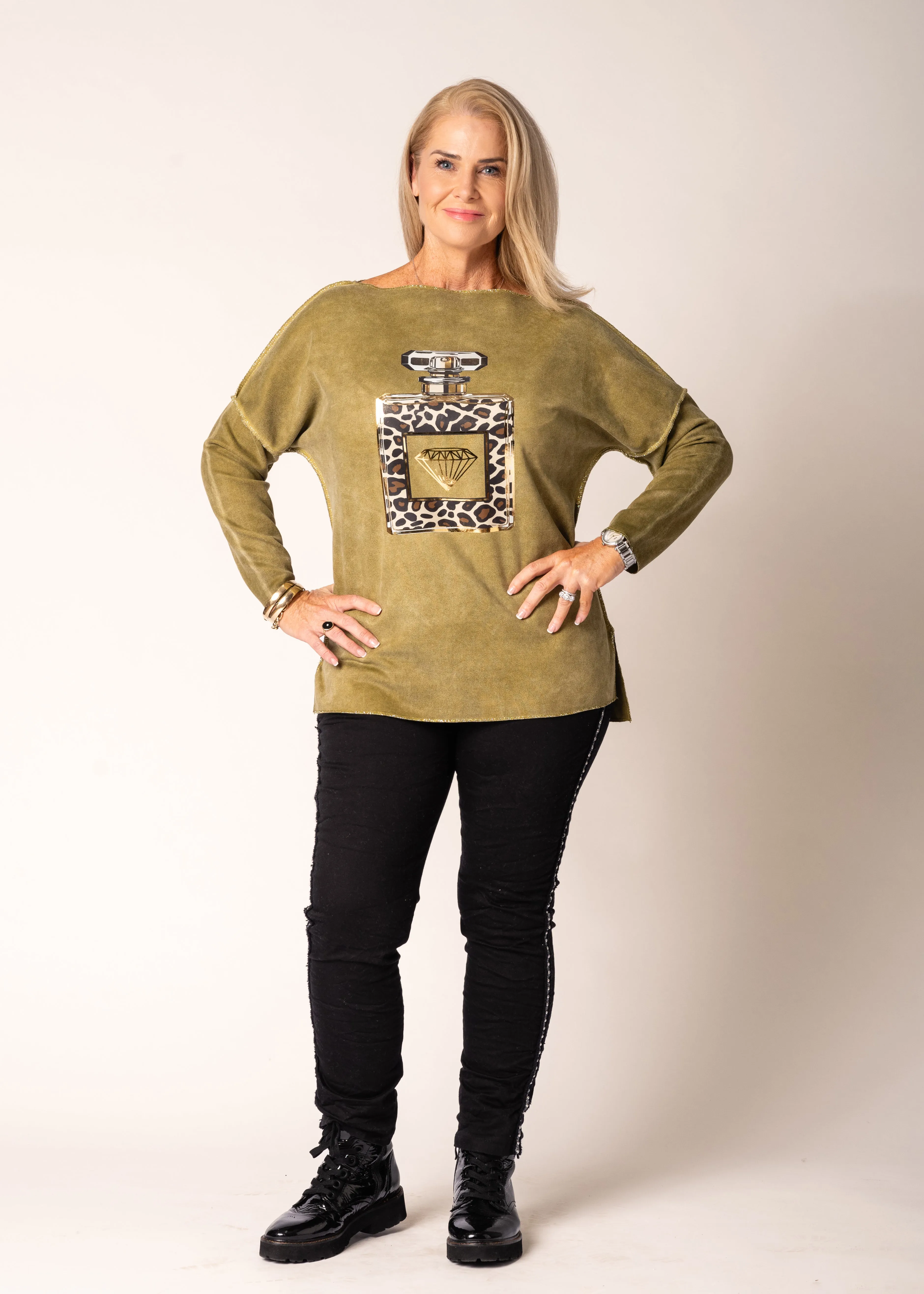 Alinda Top in Green Olive