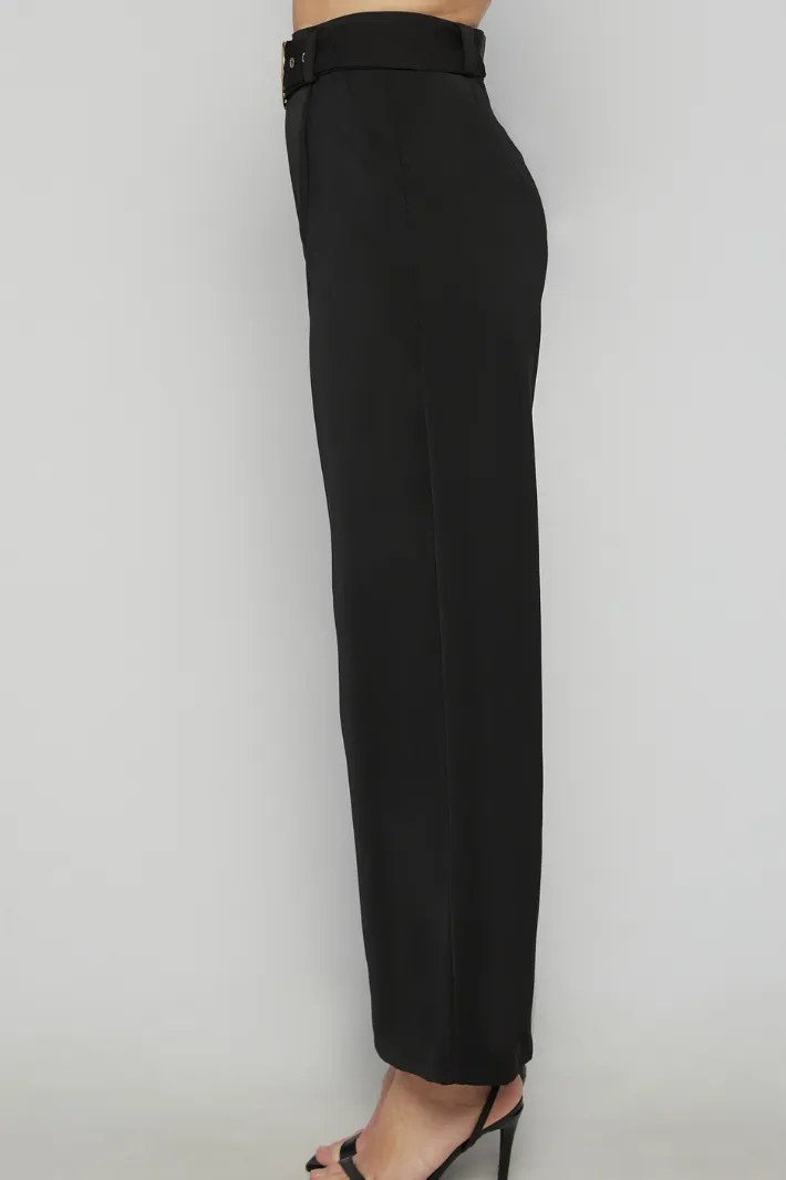 ALYCE HIGH WAISTED WIDE LEG PANTS - Black