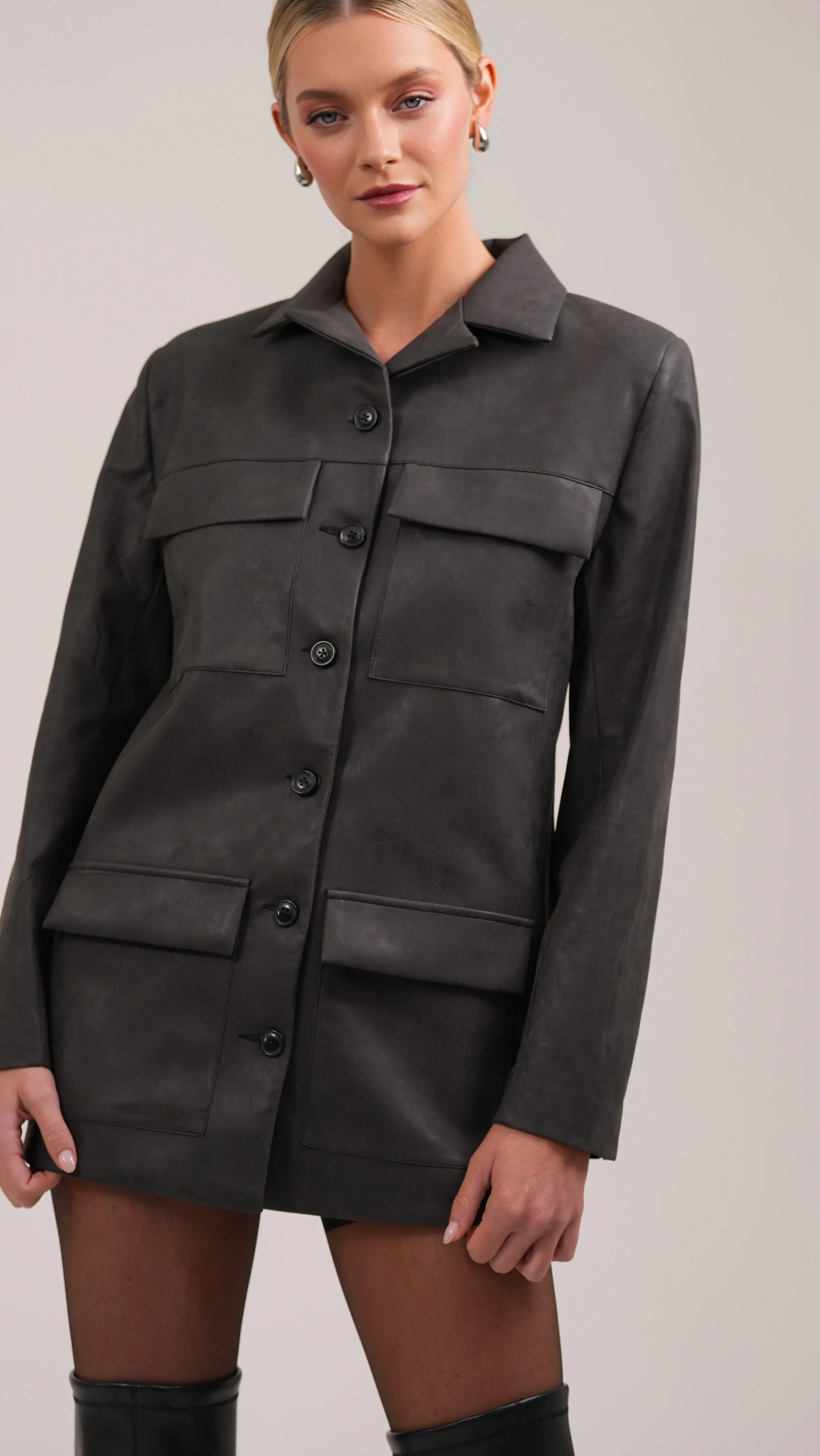 Alyssa Mini Dress - Charcoal