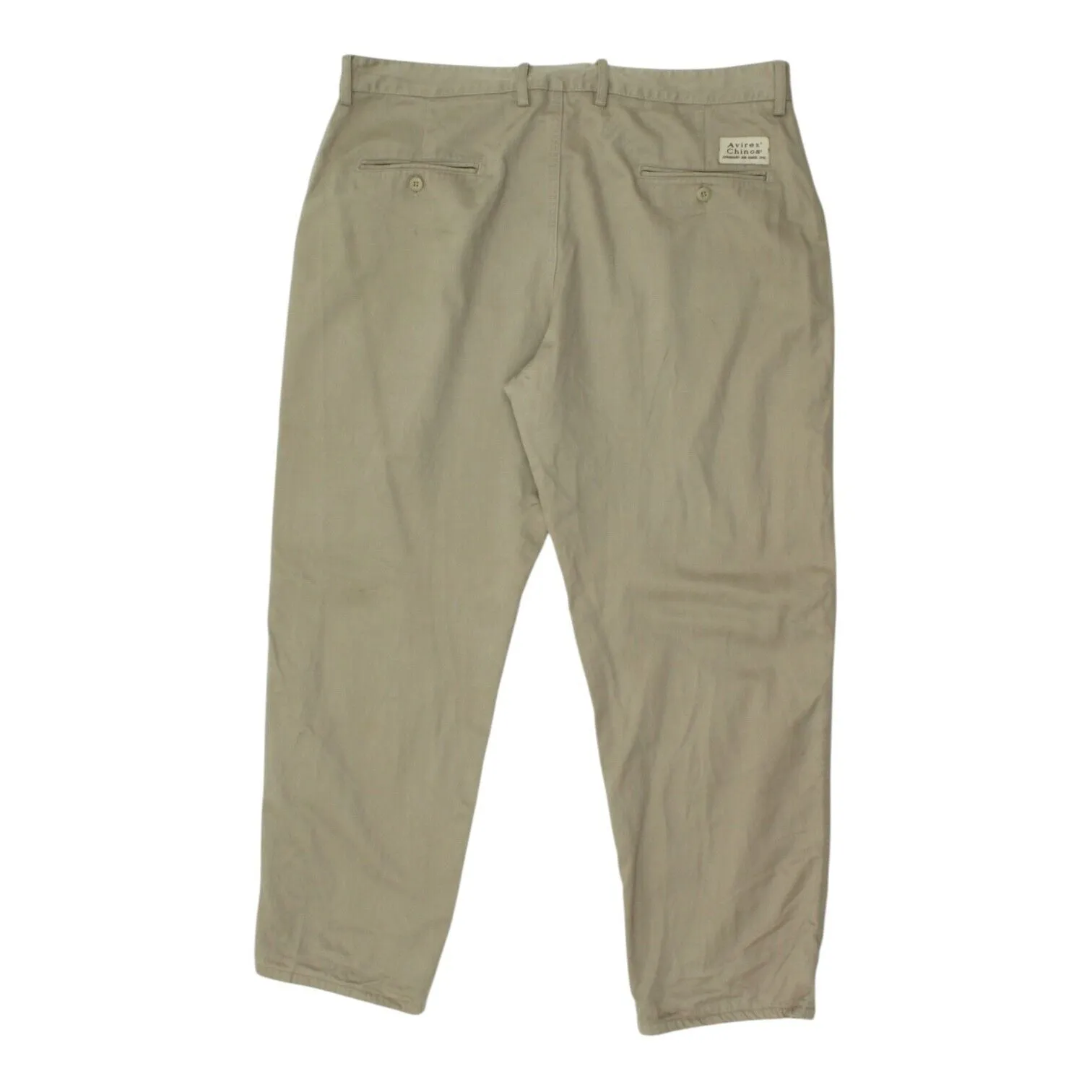 Avirex Beige Chino Trousers | Vintage Mens Designer Slacks Pants Smart Casual