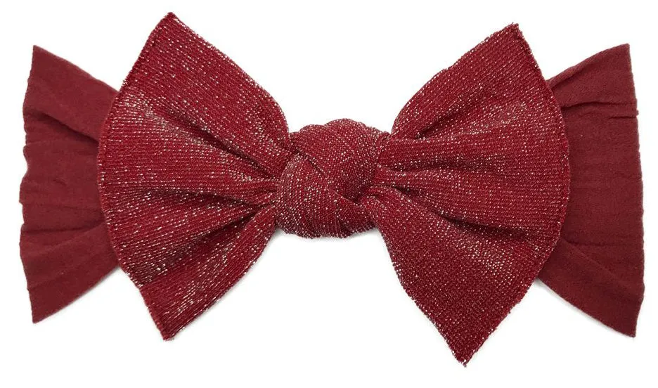 Baby Bling Metallic Knot Headband - Cherry