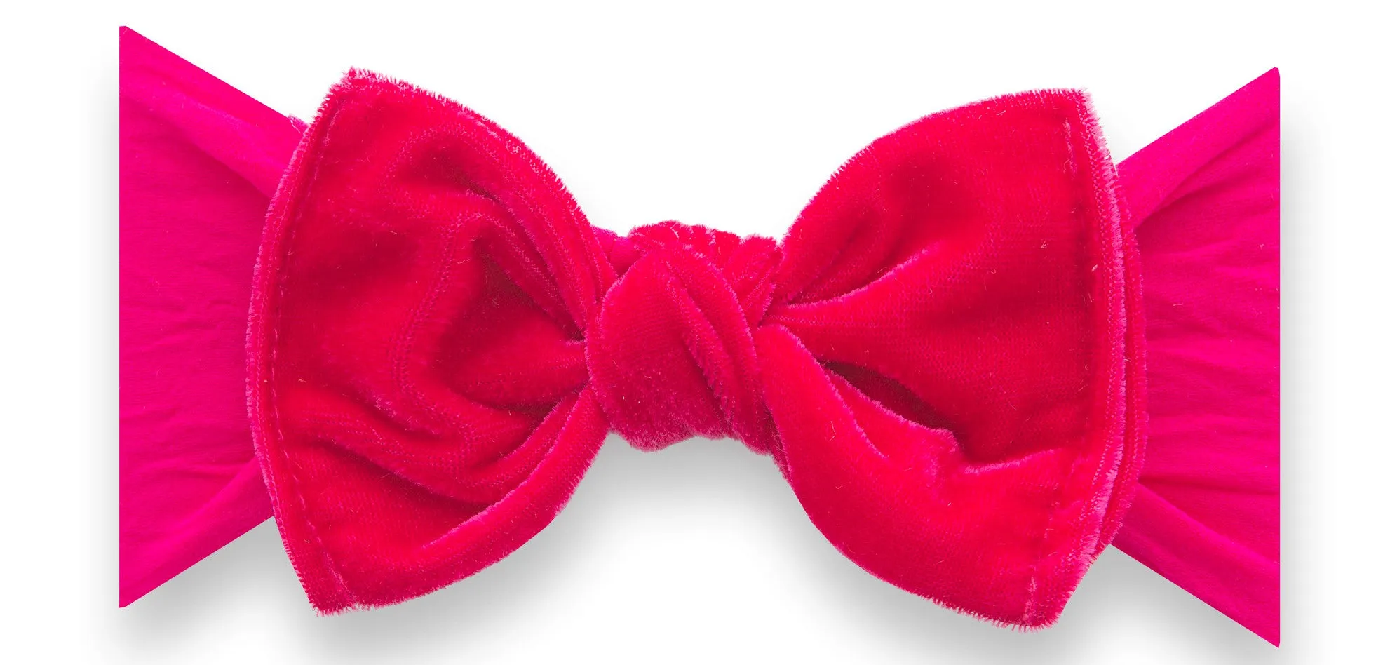 Baby Bling Velvet Knot Headband - Fuchsia