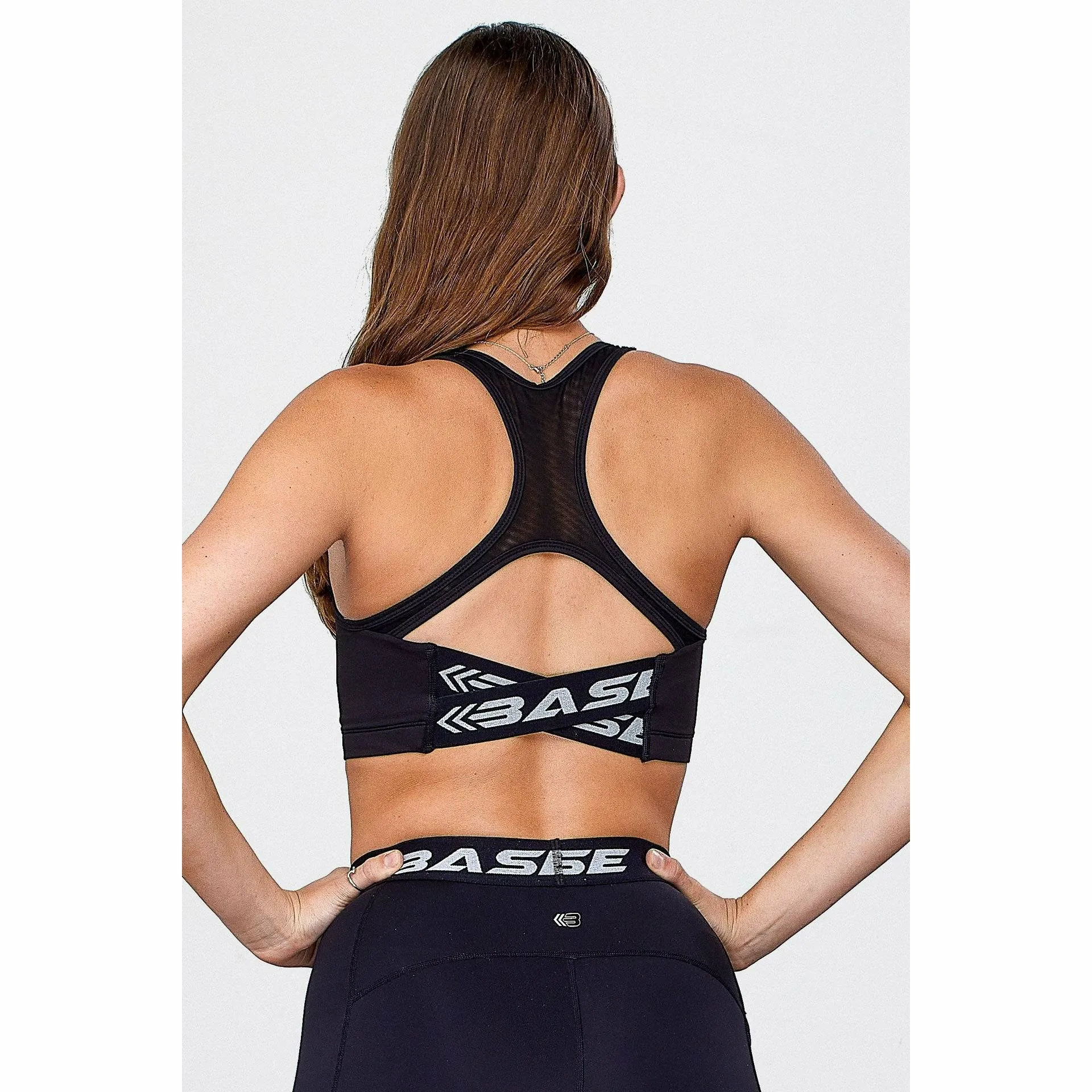 Base Compression - Cross-Back Sports Bra - Black
