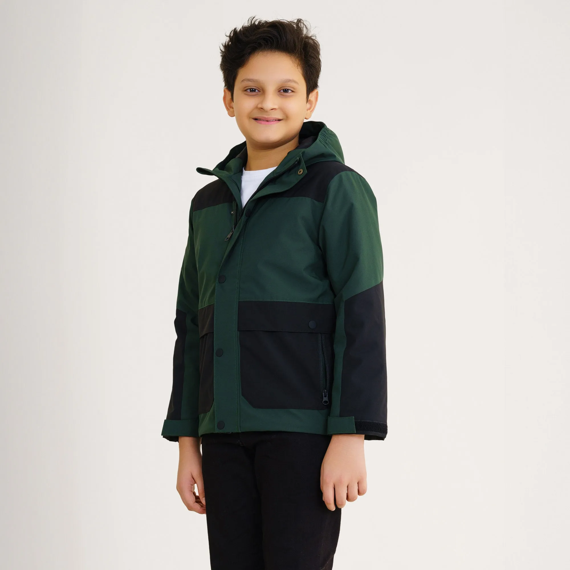 Boys Olive Quilted Jacket