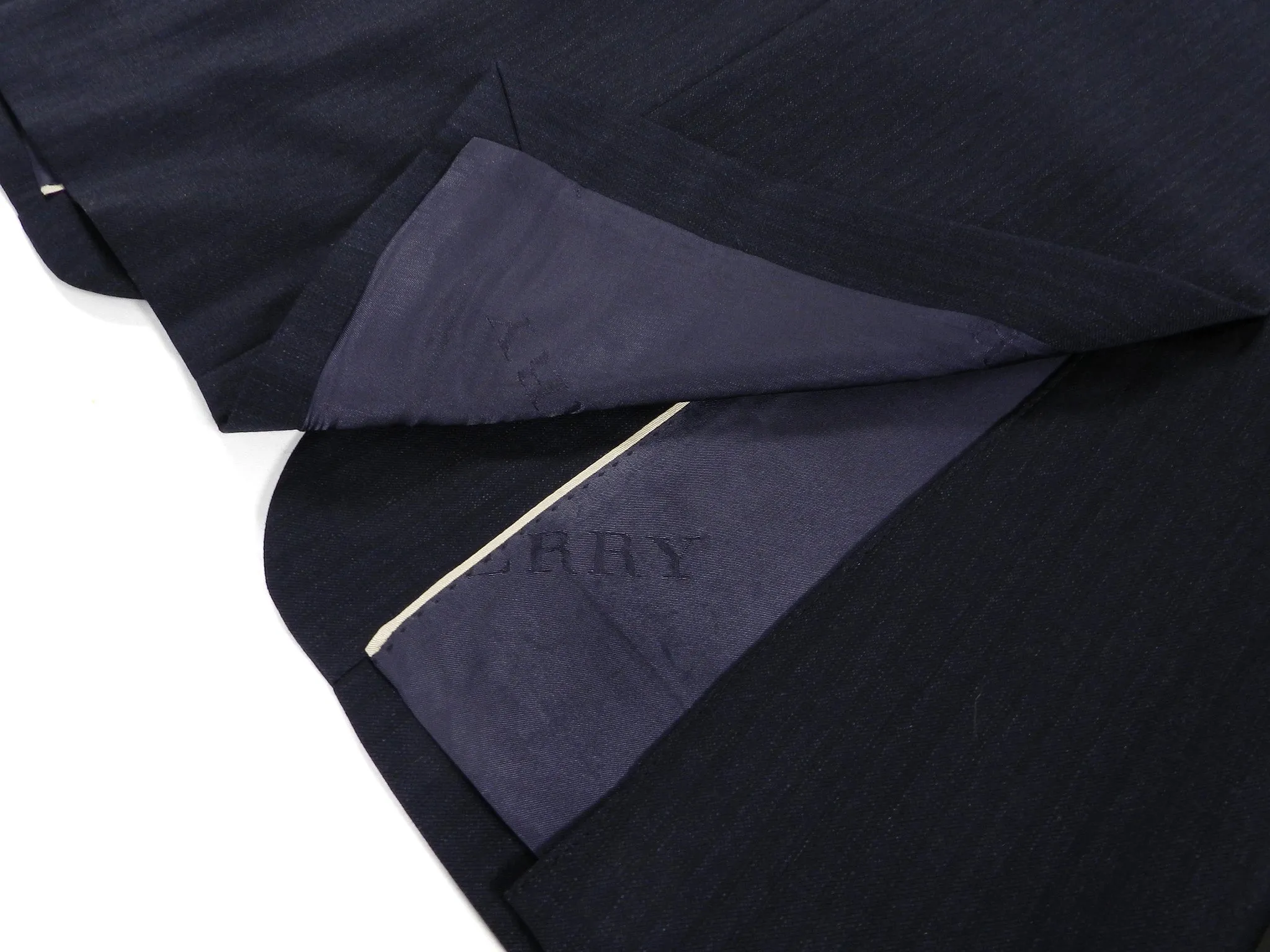 Burberry Navy Fine Two Piece Pinstripe Suit - 40