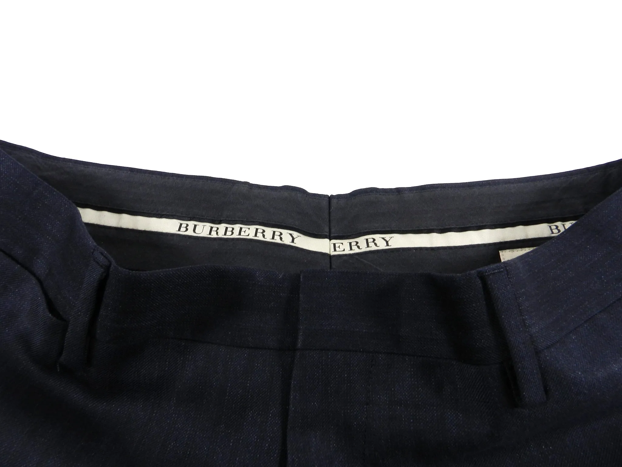 Burberry Navy Fine Two Piece Pinstripe Suit - 40