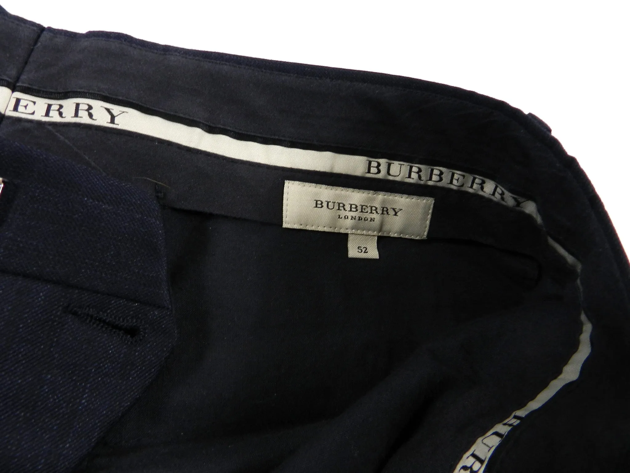 Burberry Navy Fine Two Piece Pinstripe Suit - 40