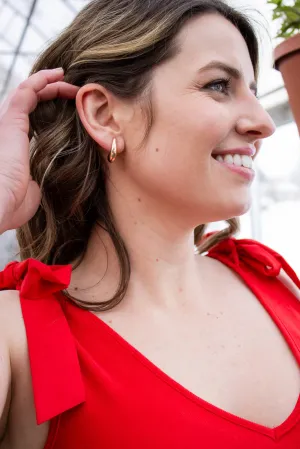 Cherie Curbed Huggie Earrings