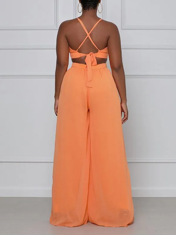Chiffon Wide-Leg Jumpsuit