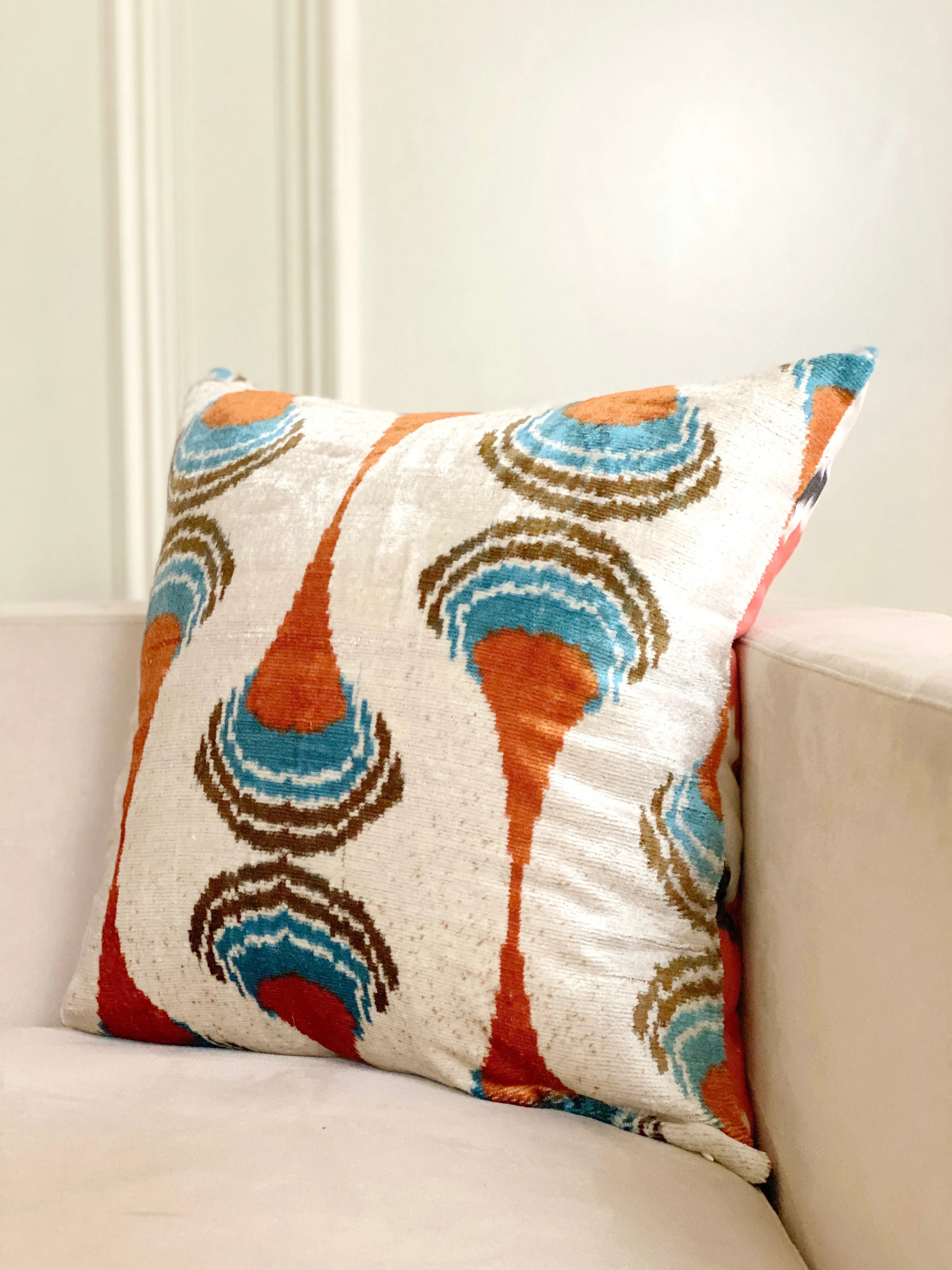 Classic Cascading Papaya Square Pillow Cover