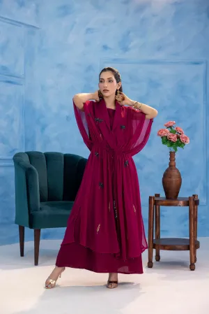 Classic Fuchsia Embroidered stitched