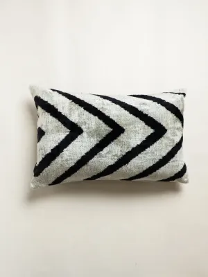 Classic Monochrome Chevron Lumbar Pillow Cover