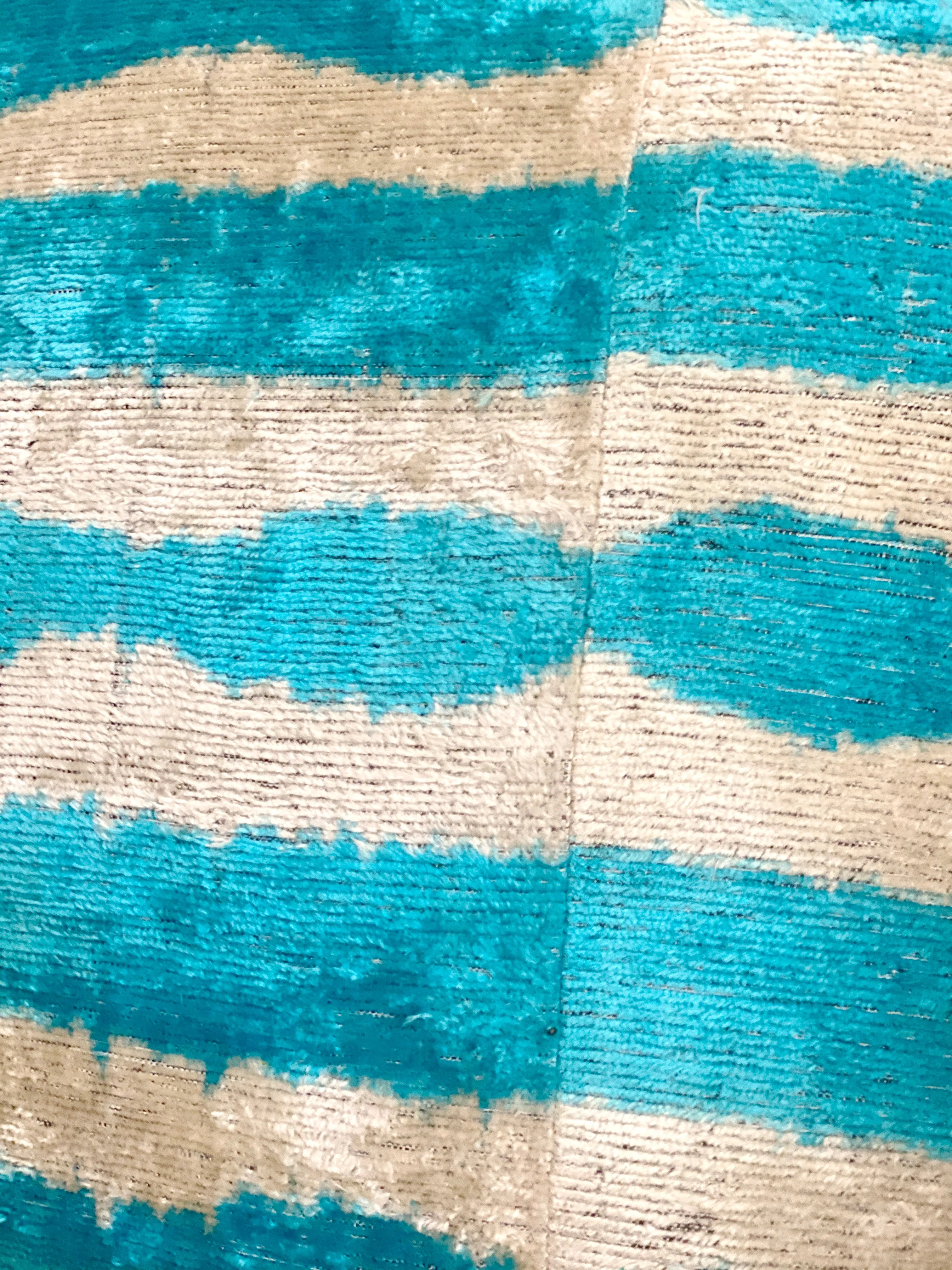 Classic Teal Zebra Square Pillow Cover