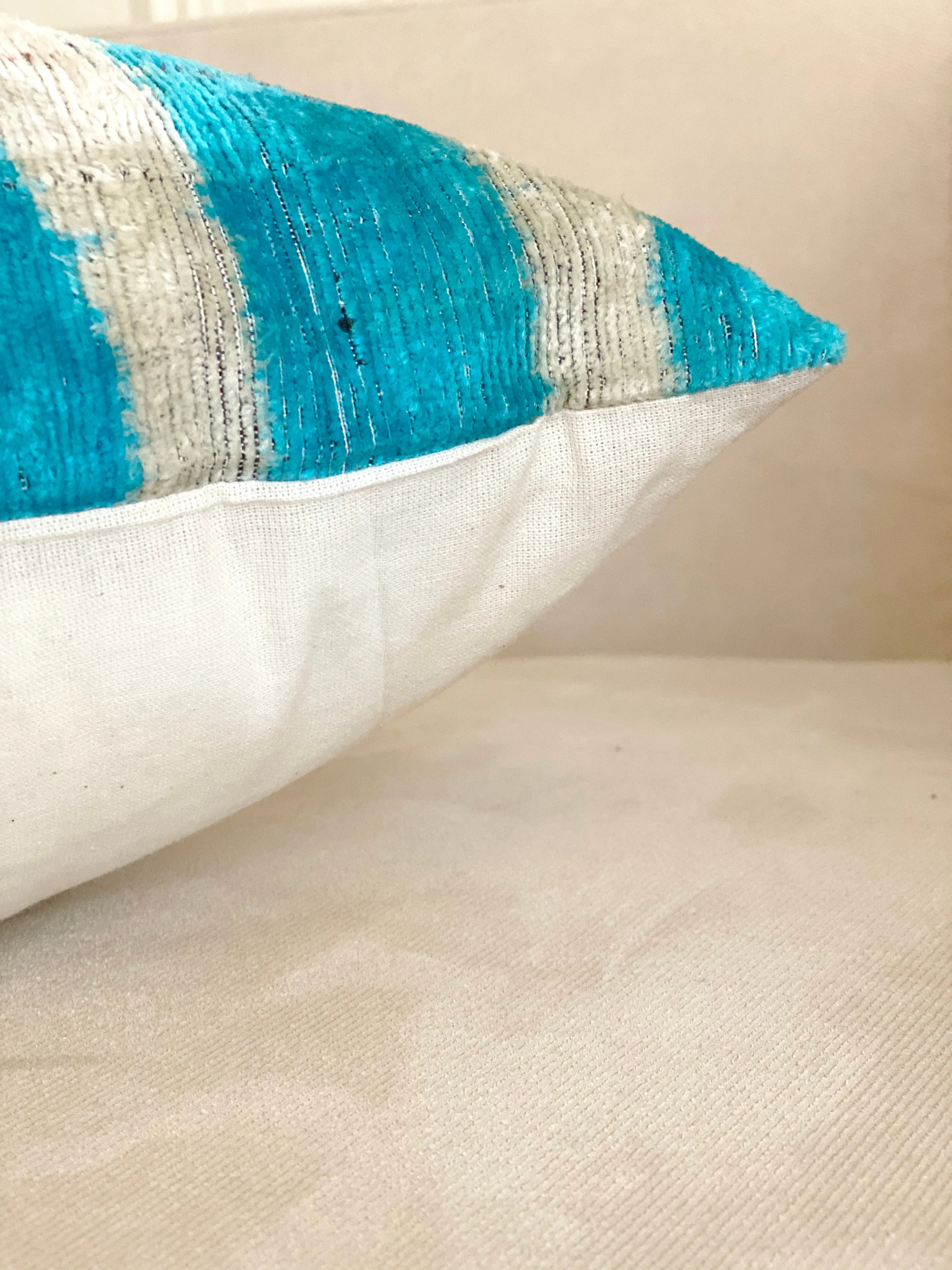 Classic Teal Zebra Square Pillow Cover