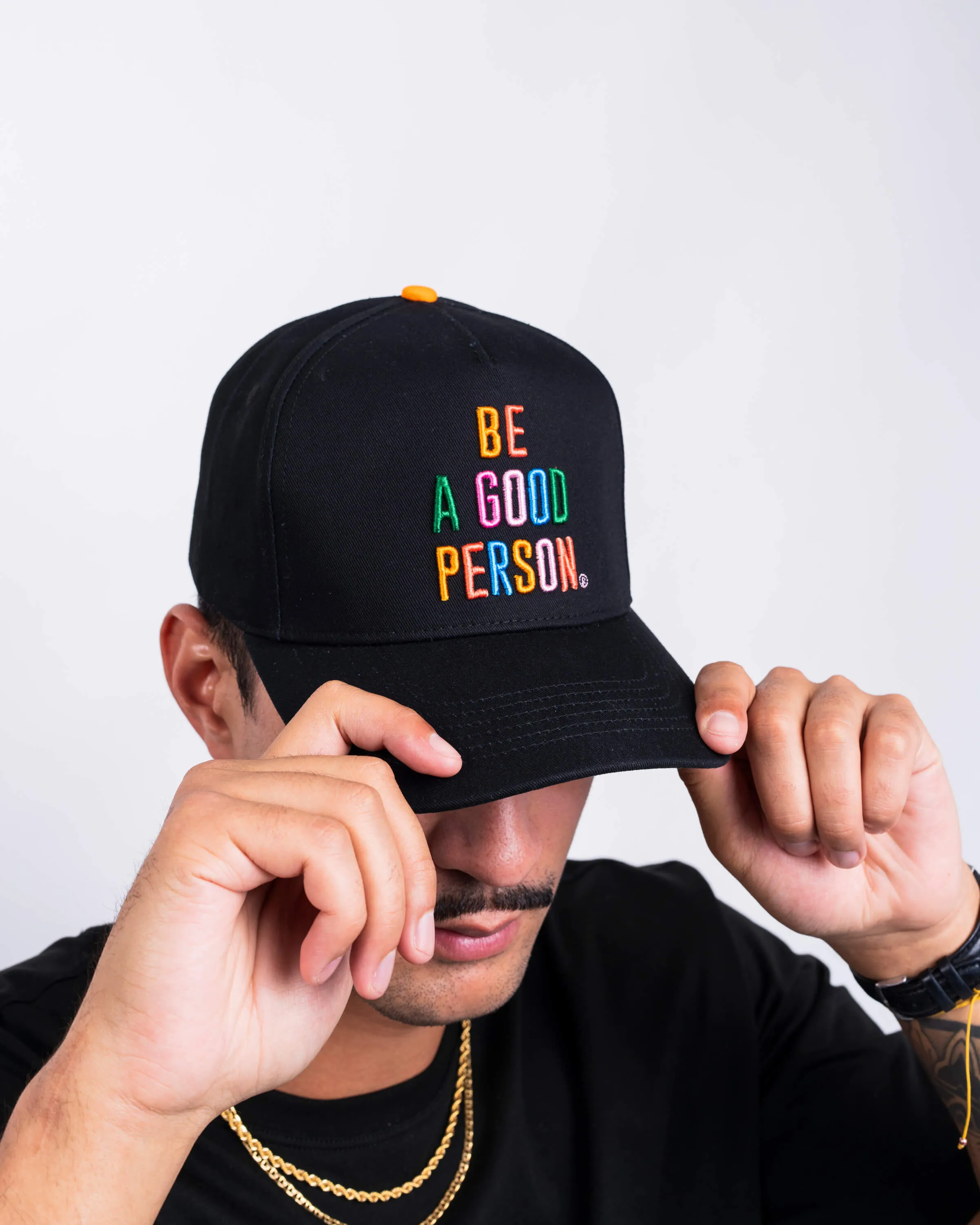 Color Spectrum Snapback Hat - Black