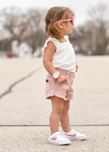 CUT OFF DENIM SHORTIES - BLUSH