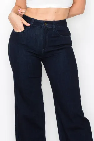 Dark High Rise Wide Leg Jeans