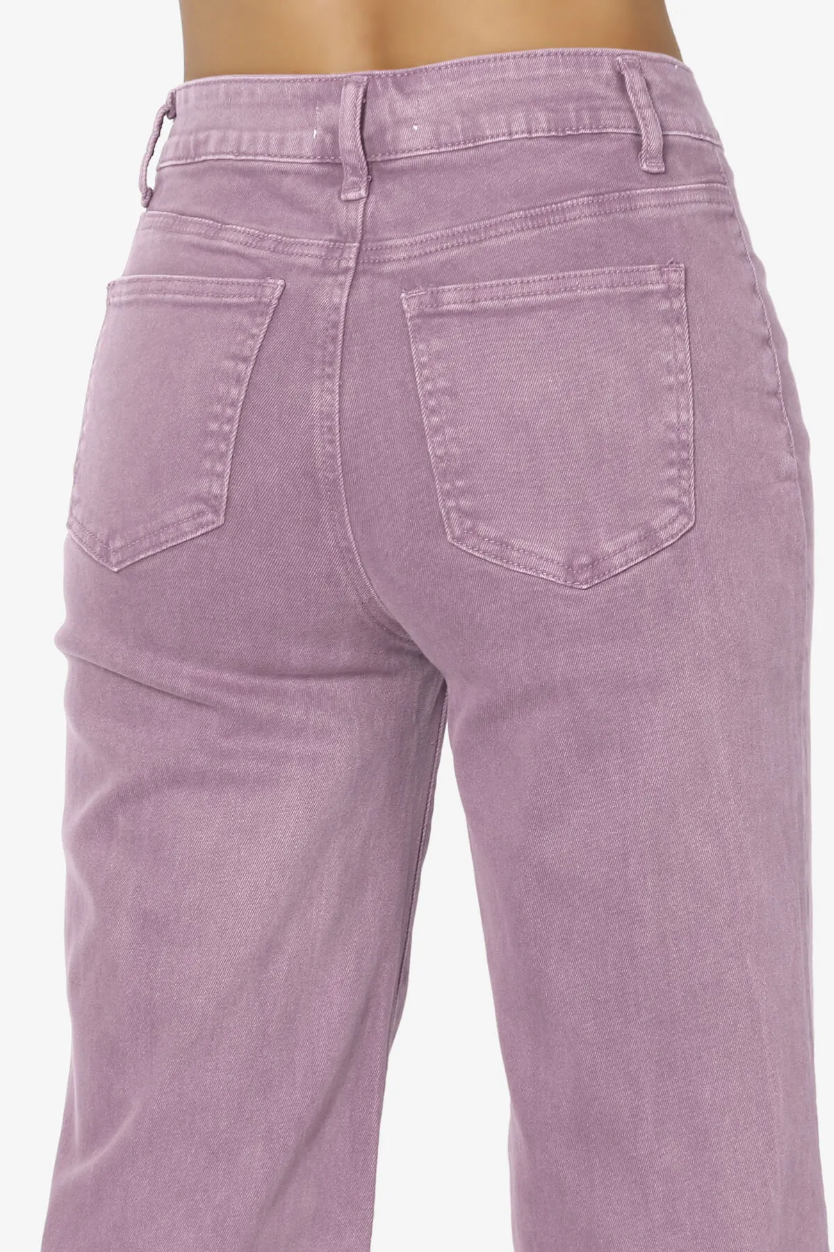 Davie Acid Wash Cutoff Hem Wide Leg Pants