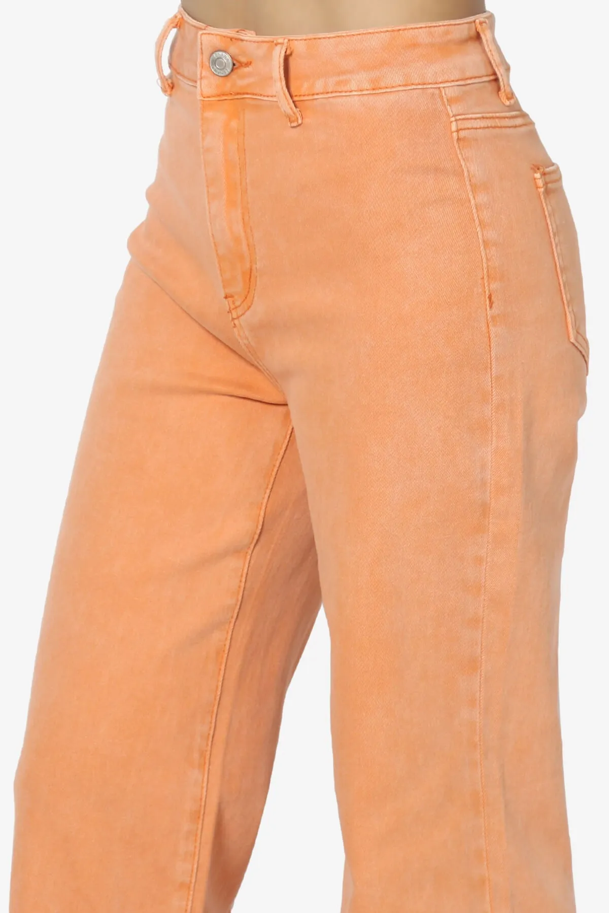 Davie Acid Wash Cutoff Hem Wide Leg Pants