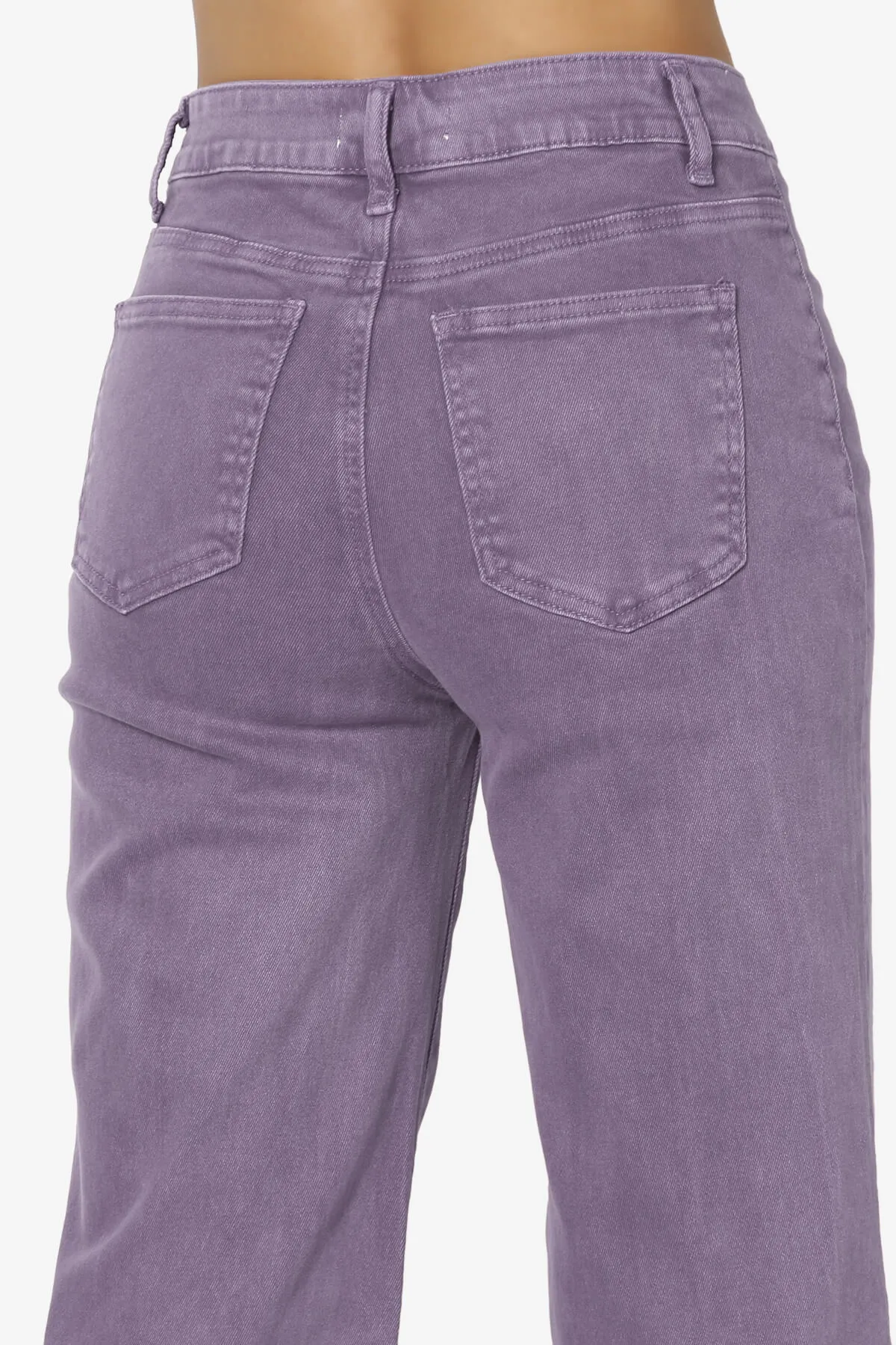 Davie Acid Wash Cutoff Hem Wide Leg Pants