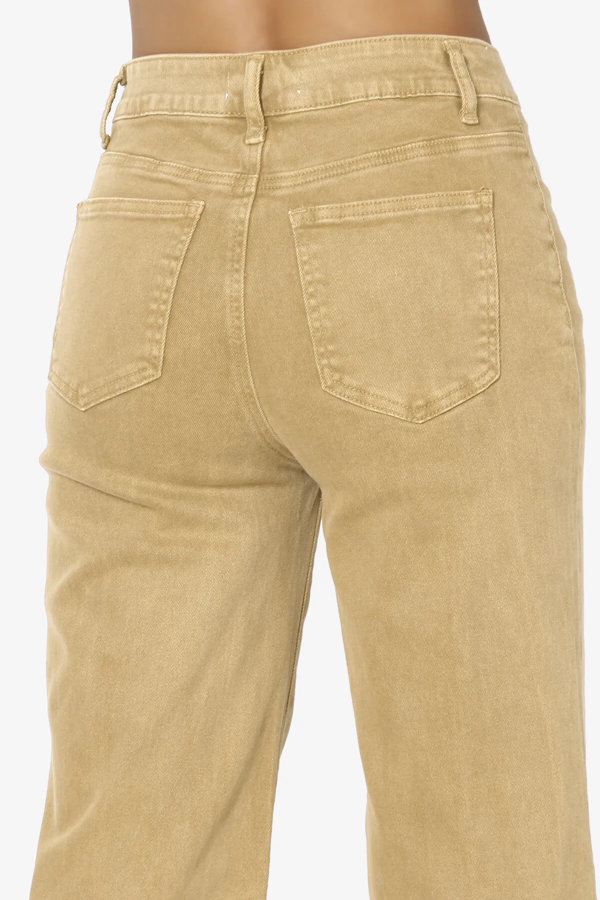 Davie Acid Wash Cutoff Hem Wide Leg Pants