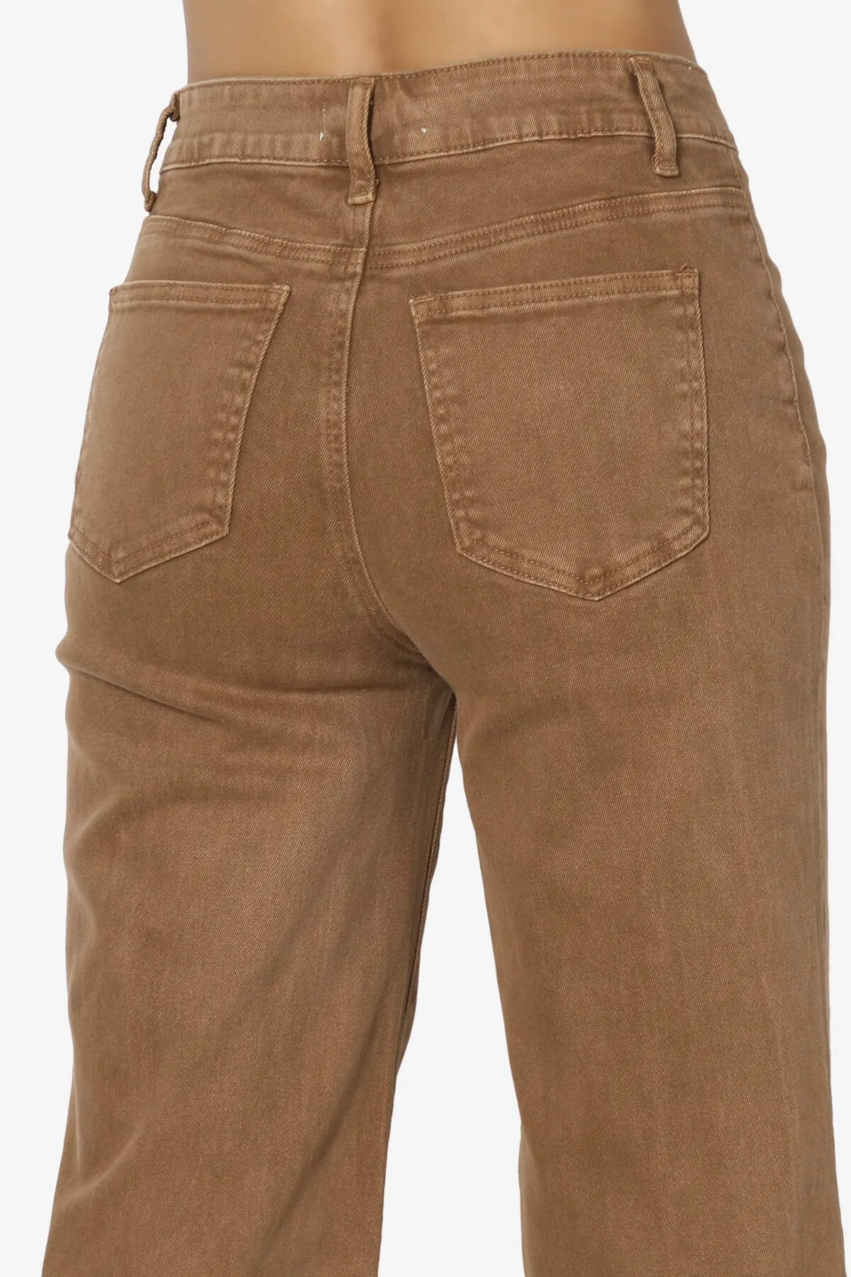 Davie Acid Wash Cutoff Hem Wide Leg Pants