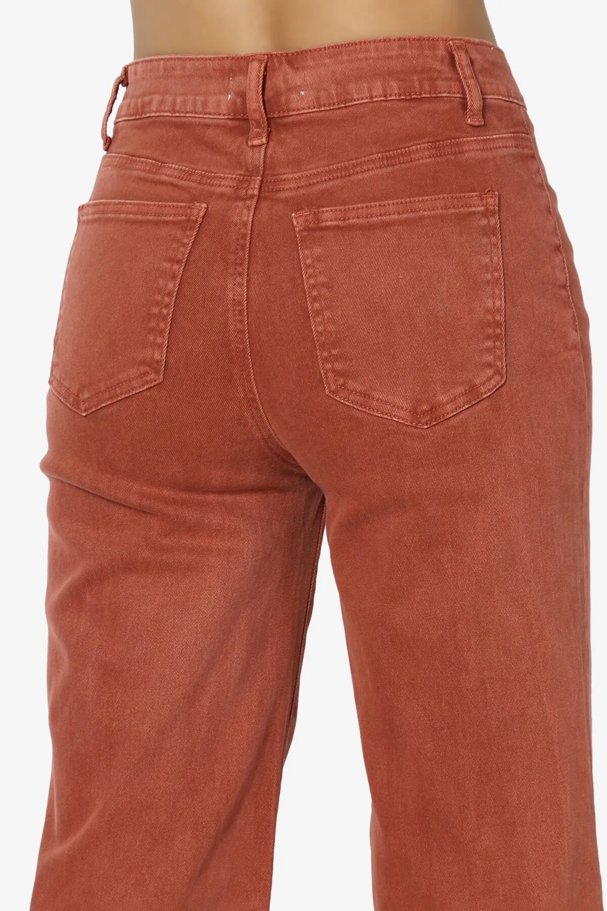 Davie Acid Wash Cutoff Hem Wide Leg Pants