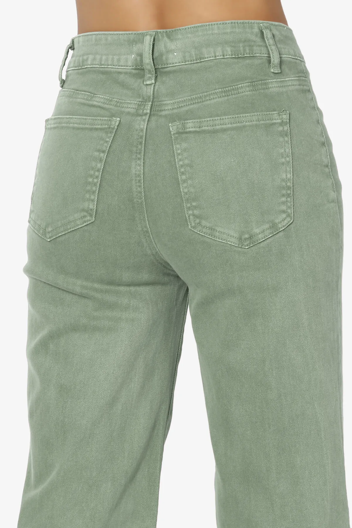 Davie Acid Wash Cutoff Hem Wide Leg Pants