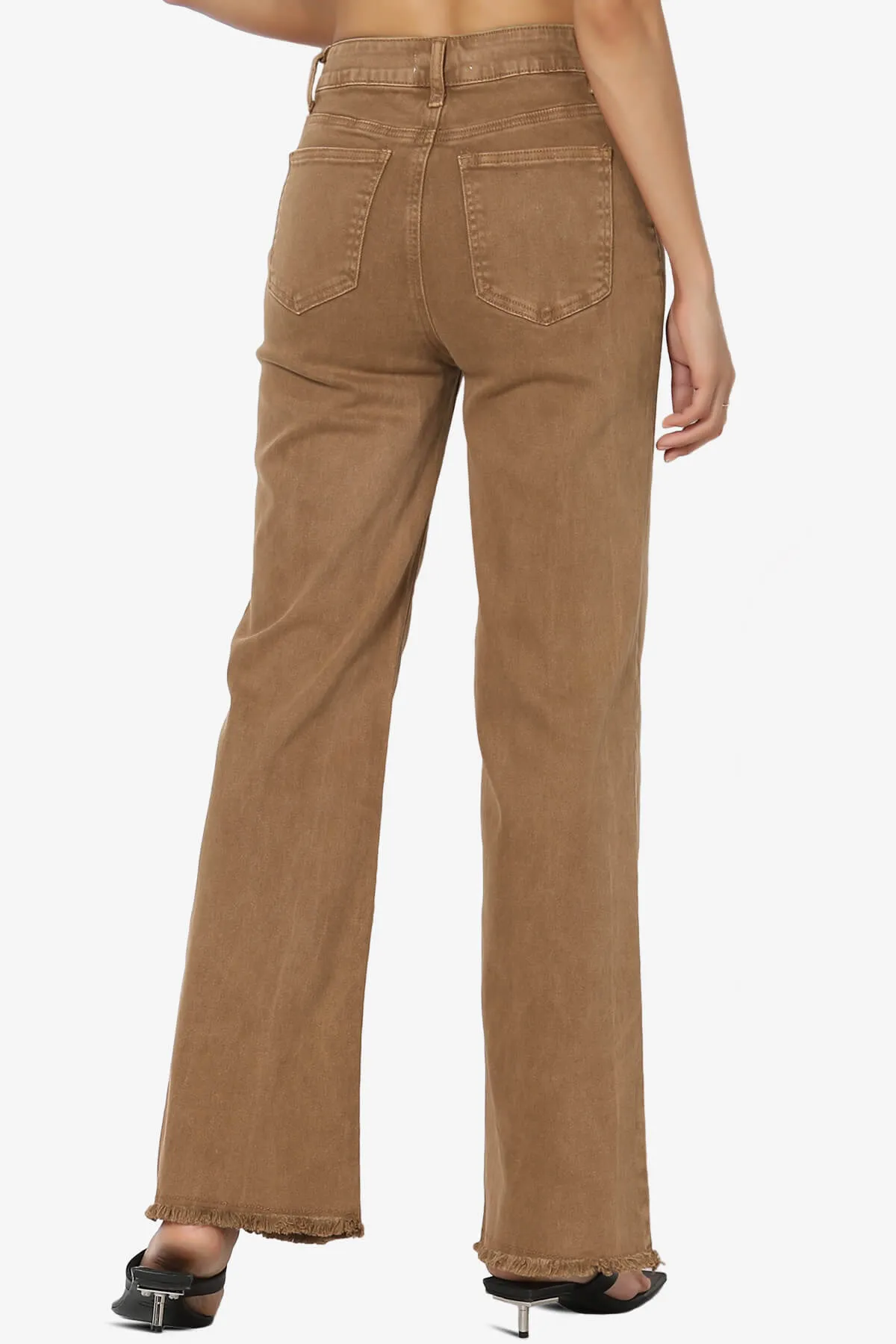 Davie Acid Wash Cutoff Hem Wide Leg Pants