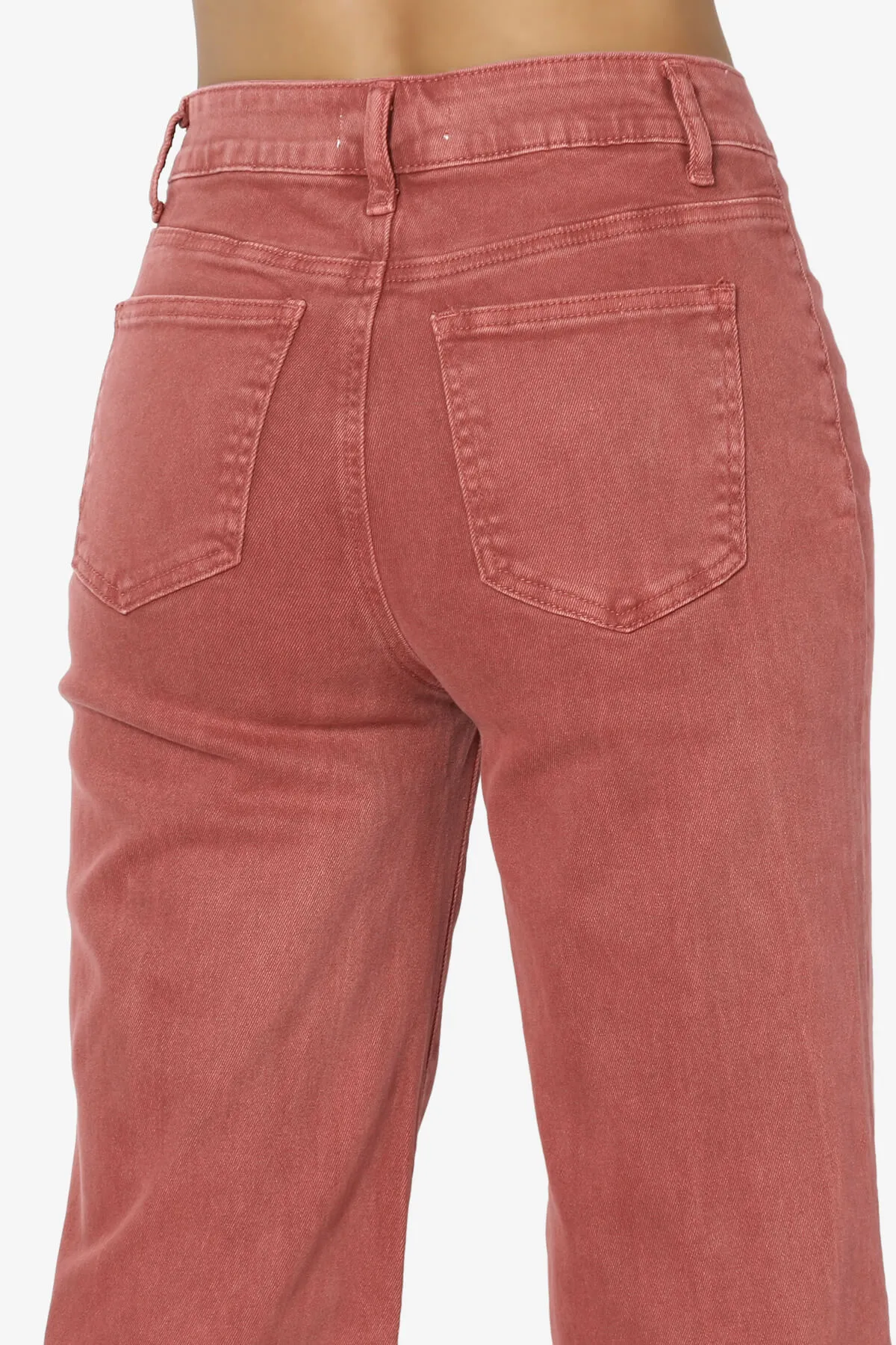 Davie Acid Wash Cutoff Hem Wide Leg Pants