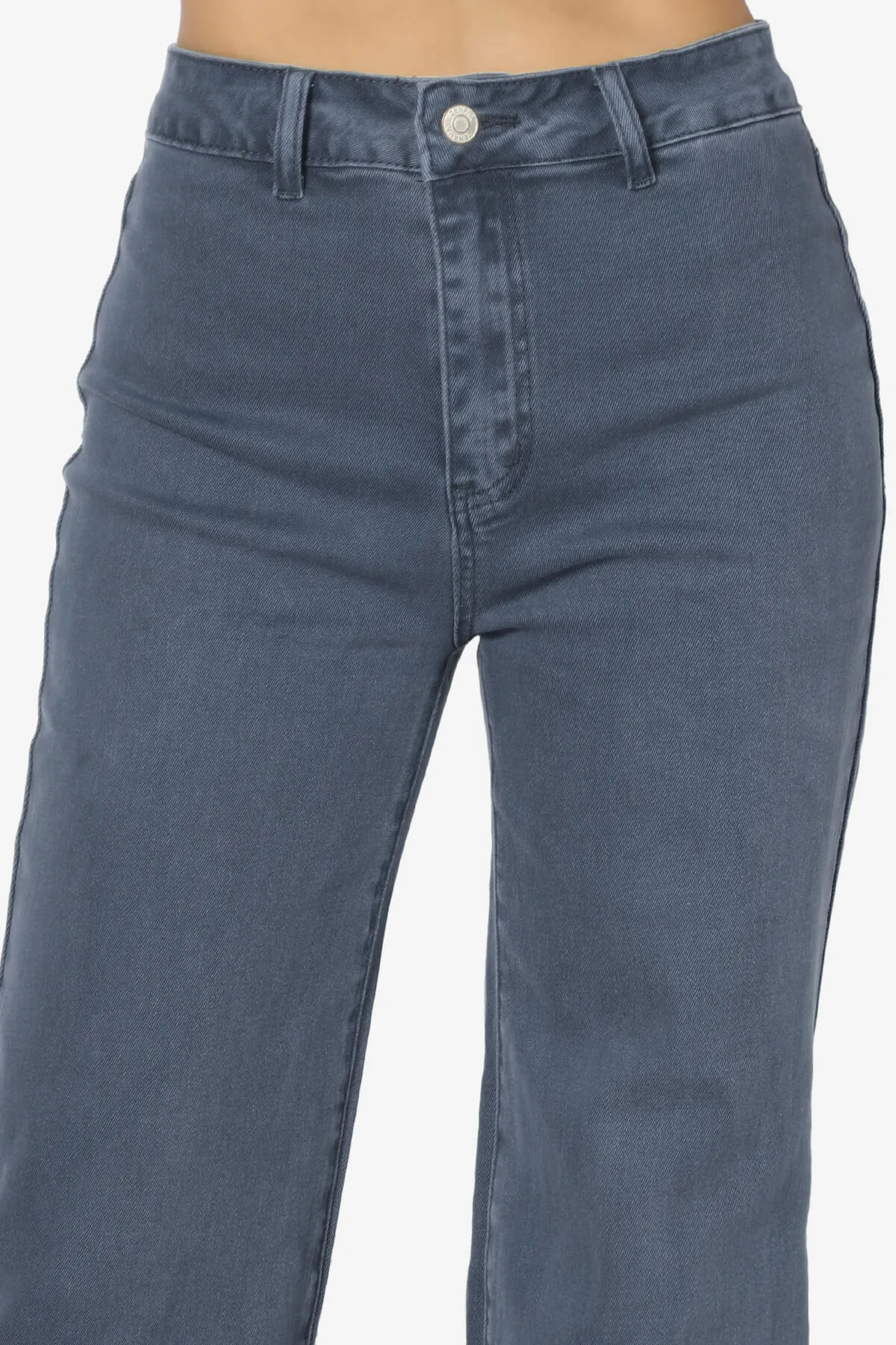 Davie Acid Wash Cutoff Hem Wide Leg Pants