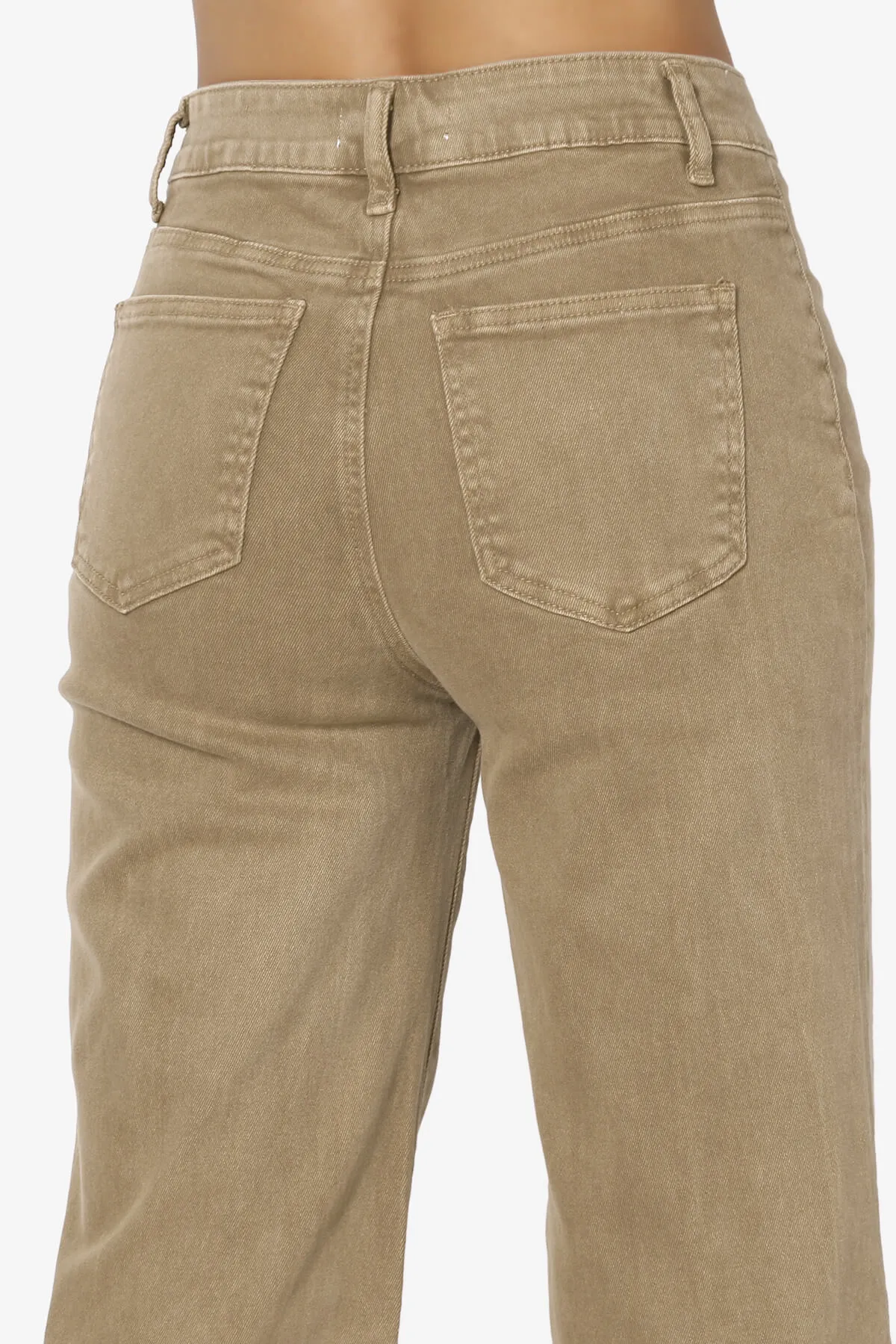 Davie Acid Wash Cutoff Hem Wide Leg Pants