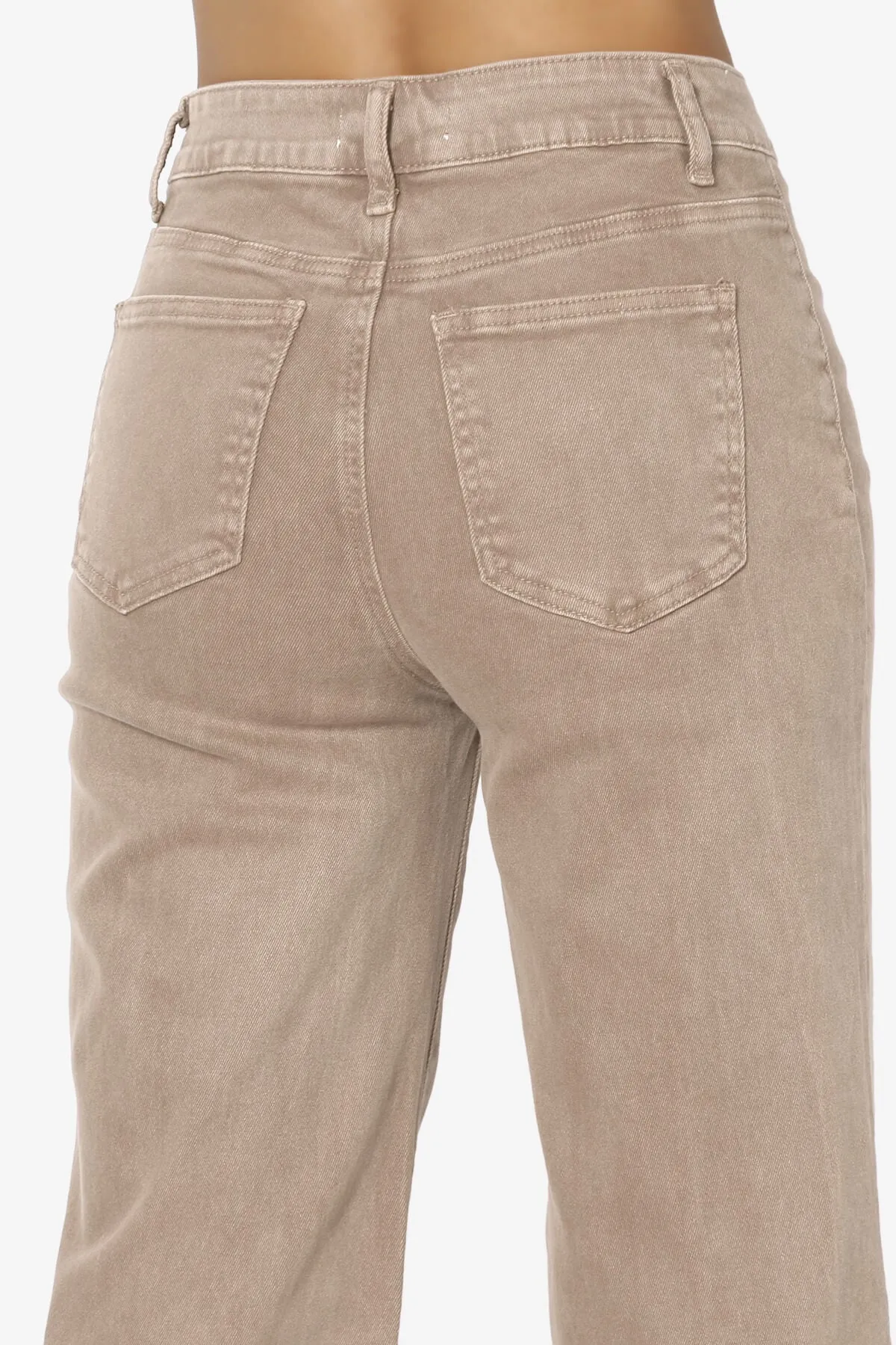 Davie Acid Wash Cutoff Hem Wide Leg Pants