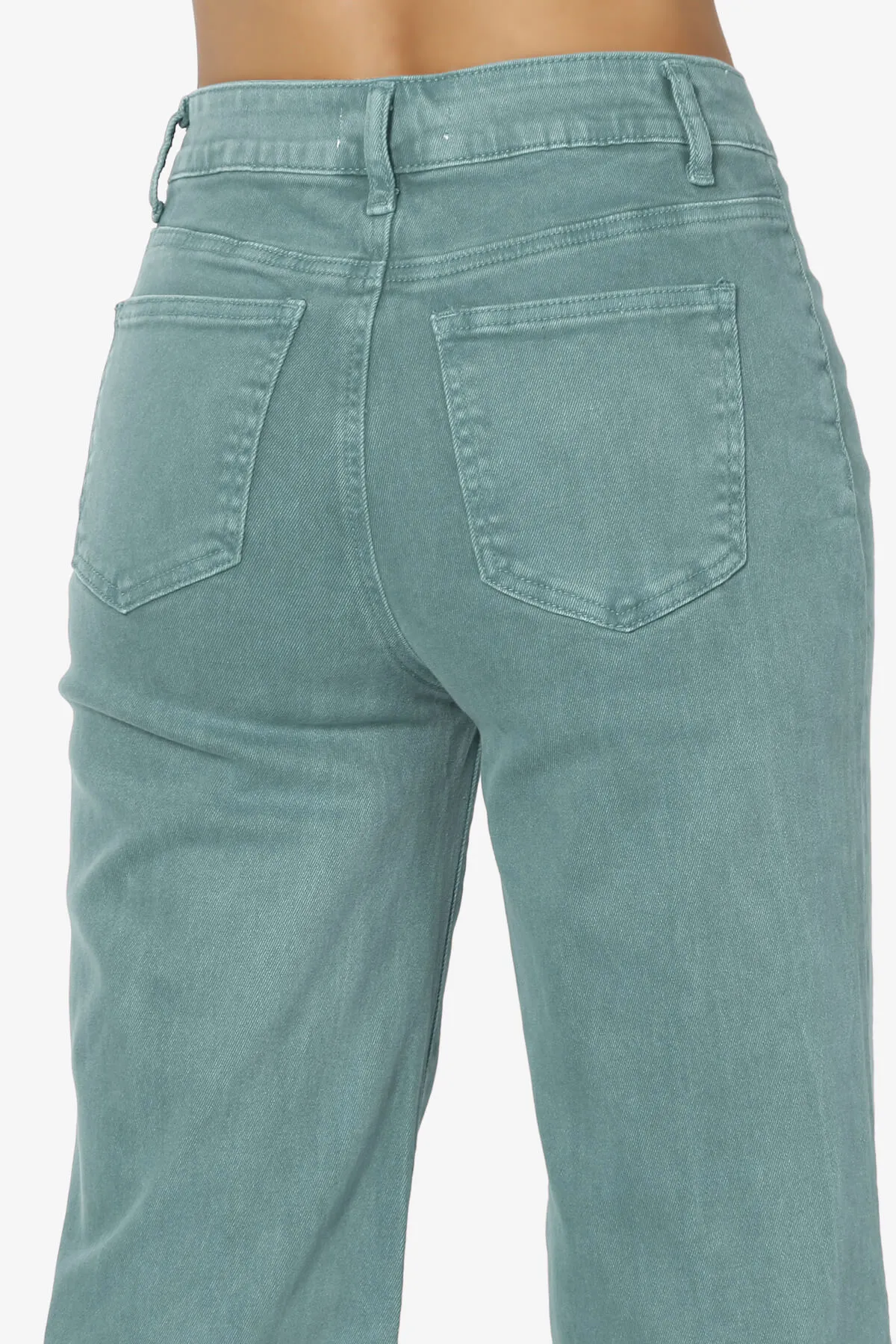 Davie Acid Wash Cutoff Hem Wide Leg Pants