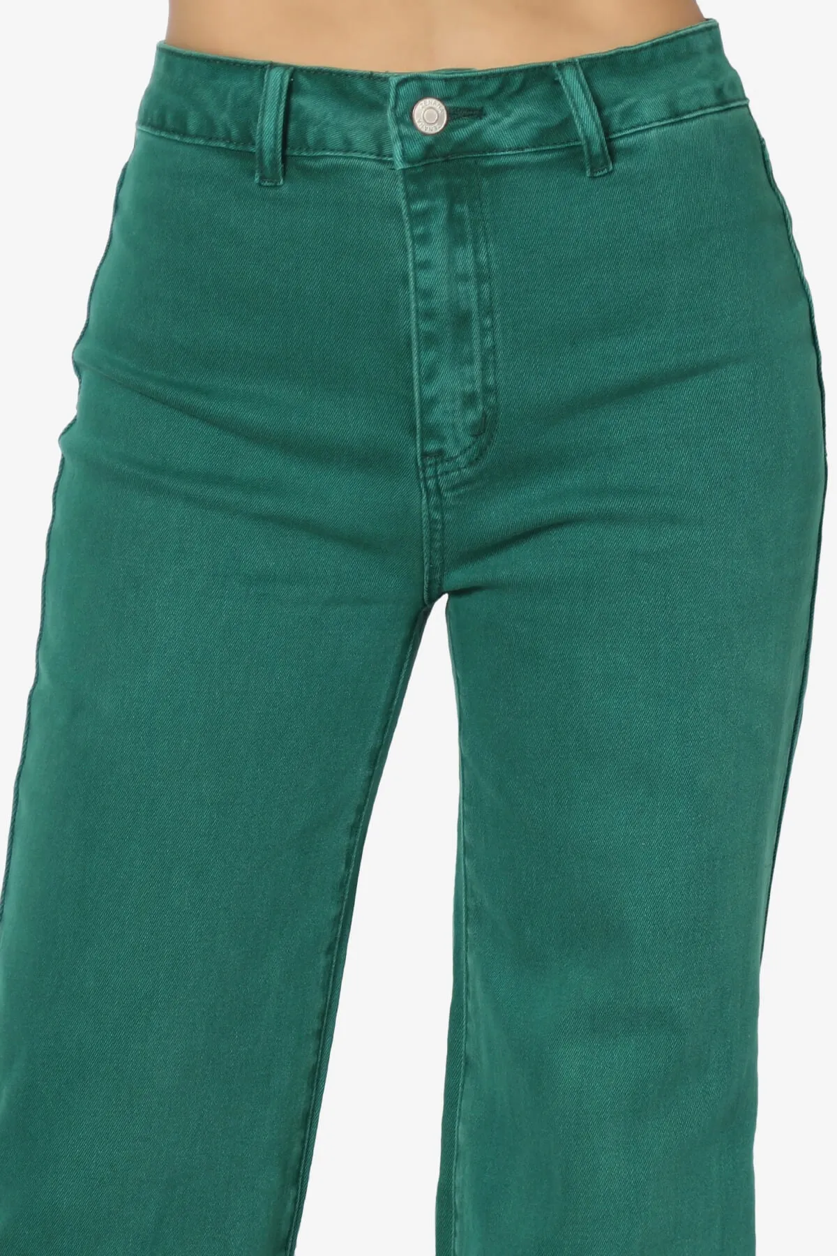 Davie Acid Wash Cutoff Hem Wide Leg Pants