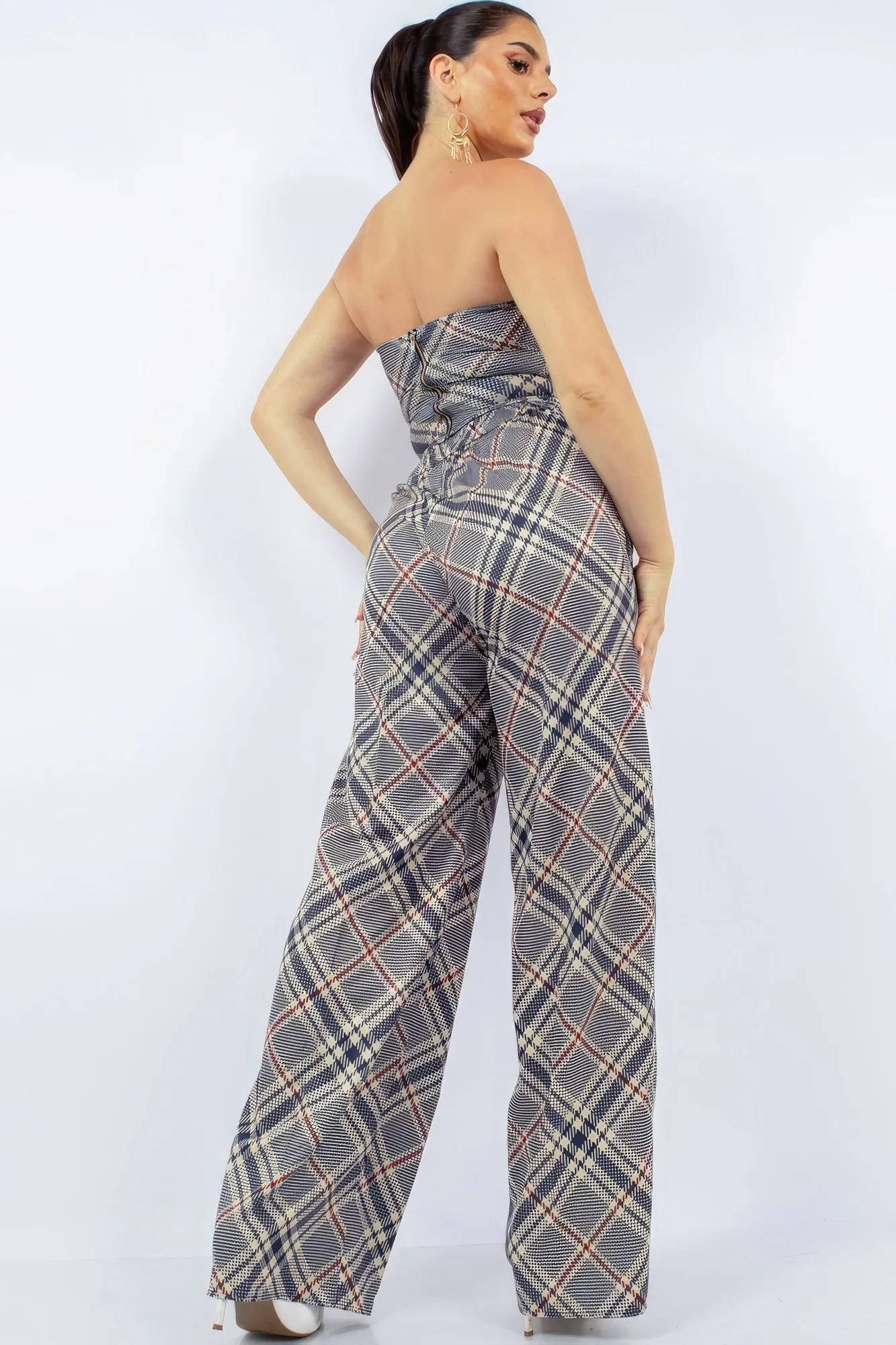 Deep V Bustier & Wide Pants Set