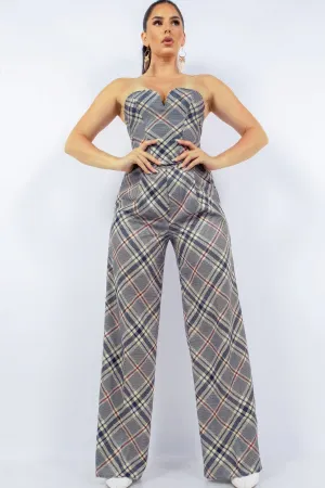 Deep V Bustier & Wide Pants Set