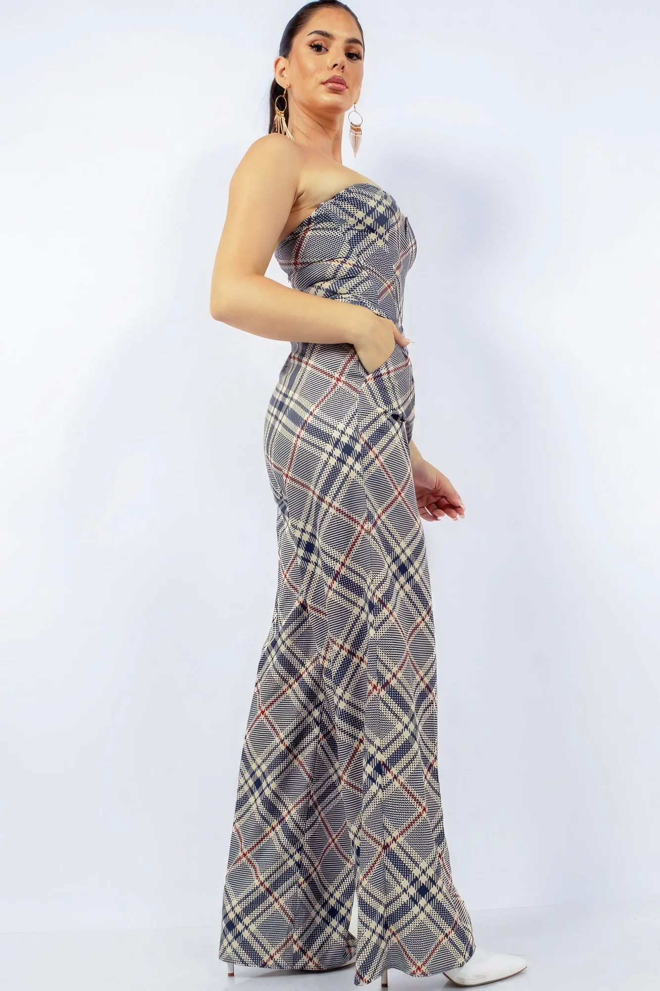 Deep V Bustier & Wide Pants Set