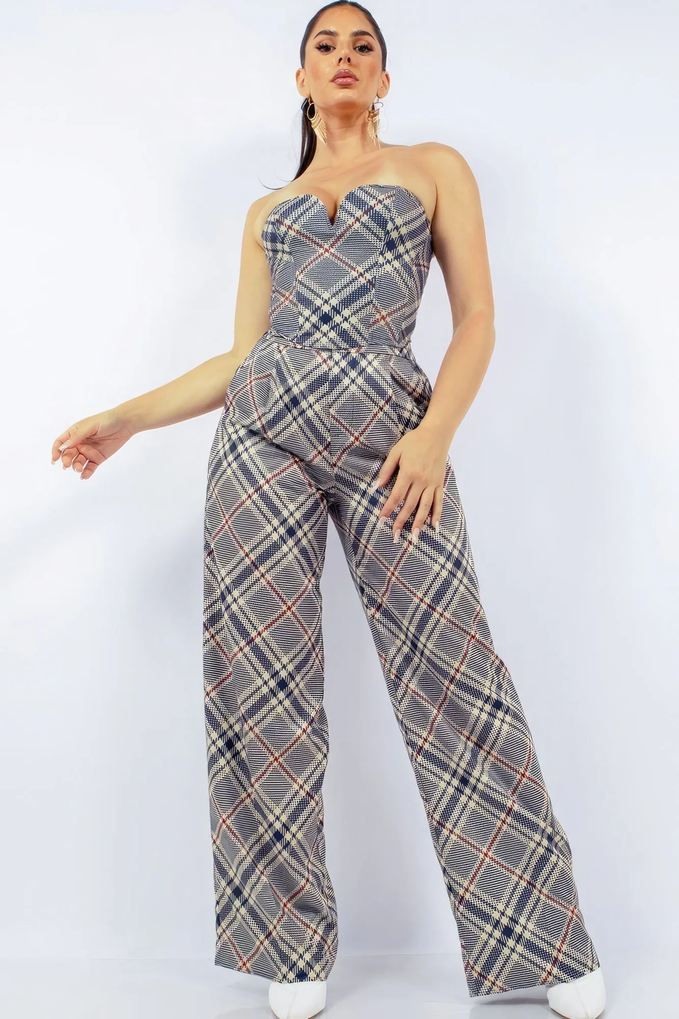 Deep V Bustier & Wide Pants Set