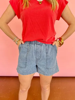 Denim Wide Pocket Short